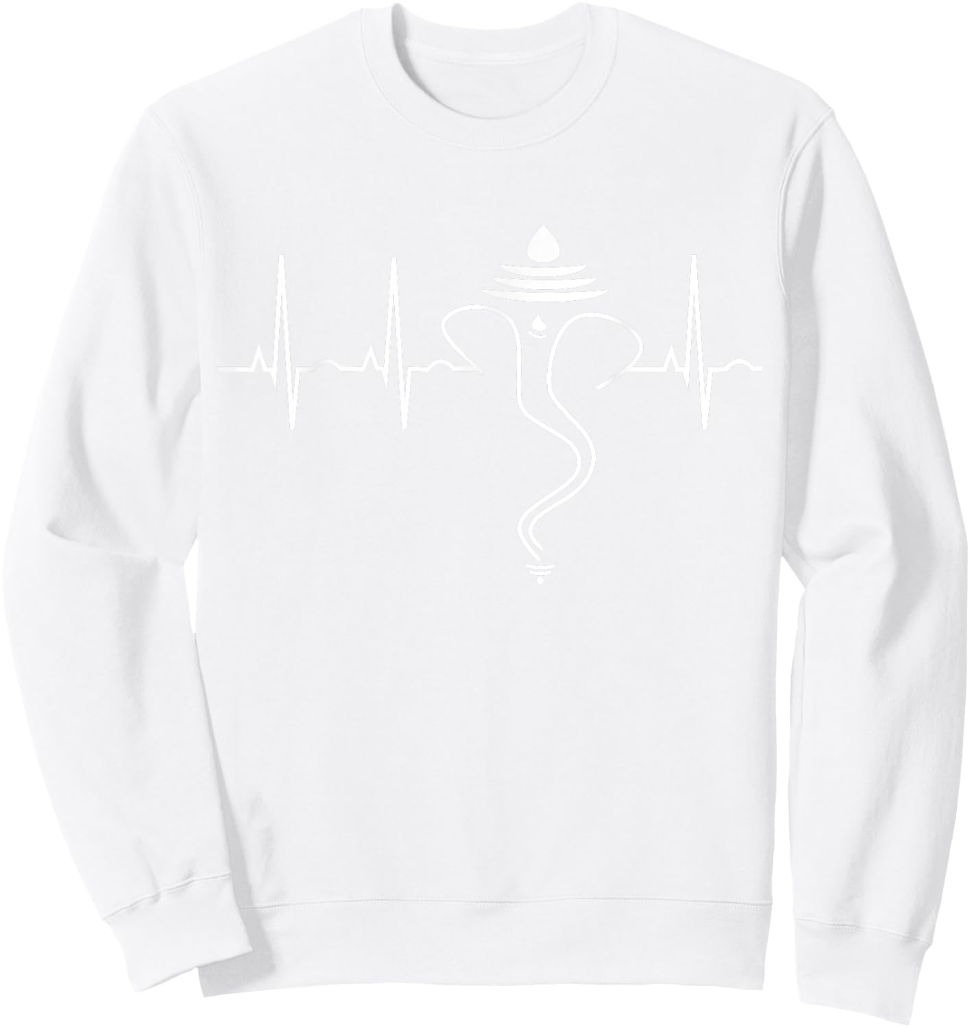 Ganesh Shirt Hindu Heartbeat Yoga Gift India Travel Sweatshirt - Sweatshirt | White