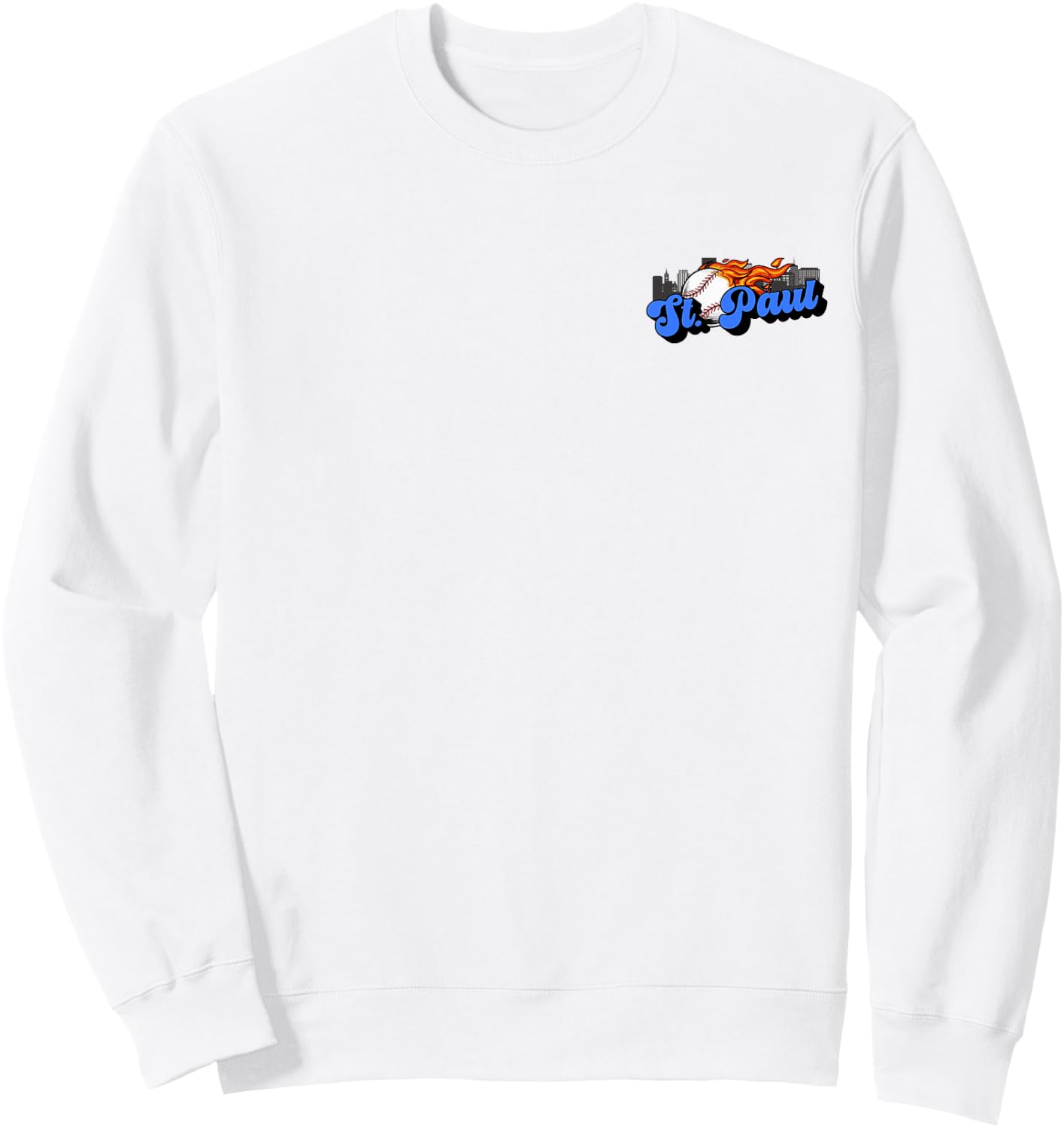Saint Paul Baseball Vintage City Skyline Baseball Lover Sweatshirt - Sweatshirt | White