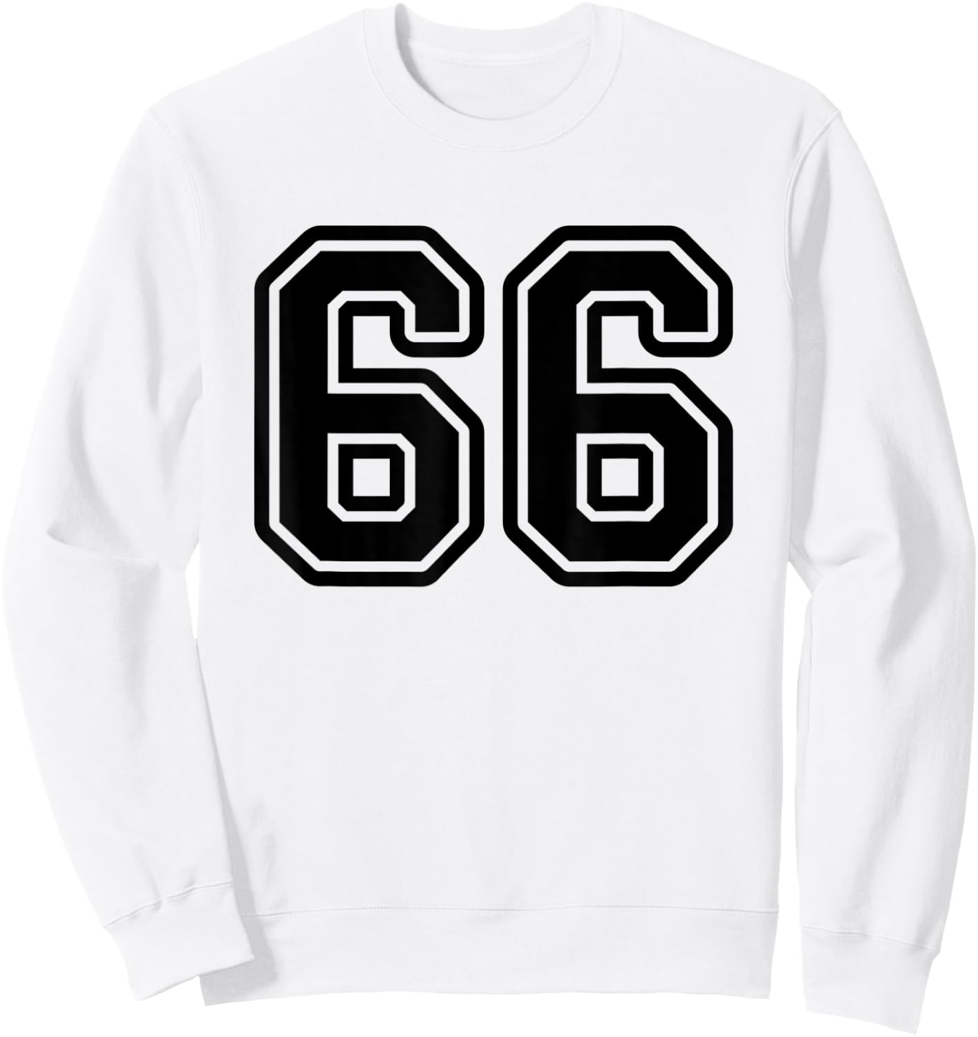 Jersey #66 Black Sports Team Jersey Number 66 Sweatshirt - Sweatshirt | White