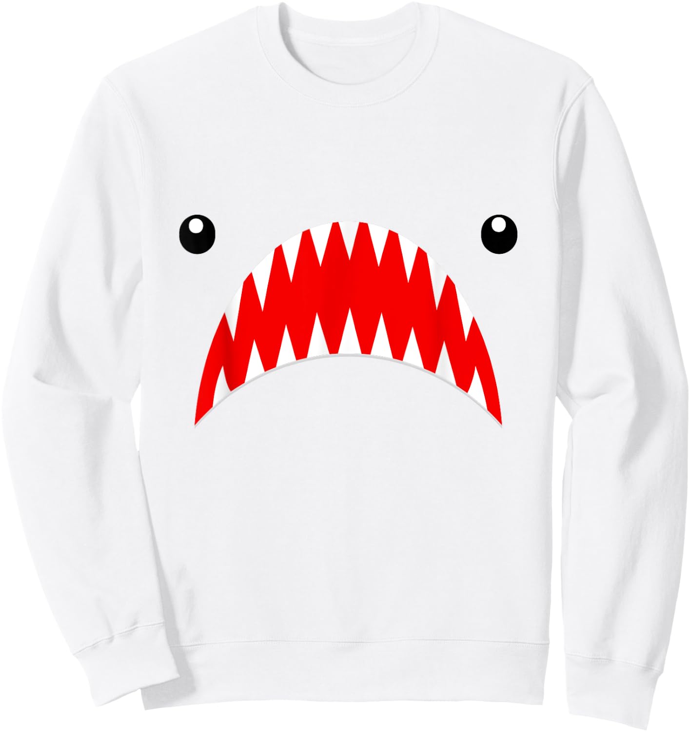 Shark Face Teeth T Shirt for the Week, Men, Women, Kids Sweatshirt - Sweatshirt | White