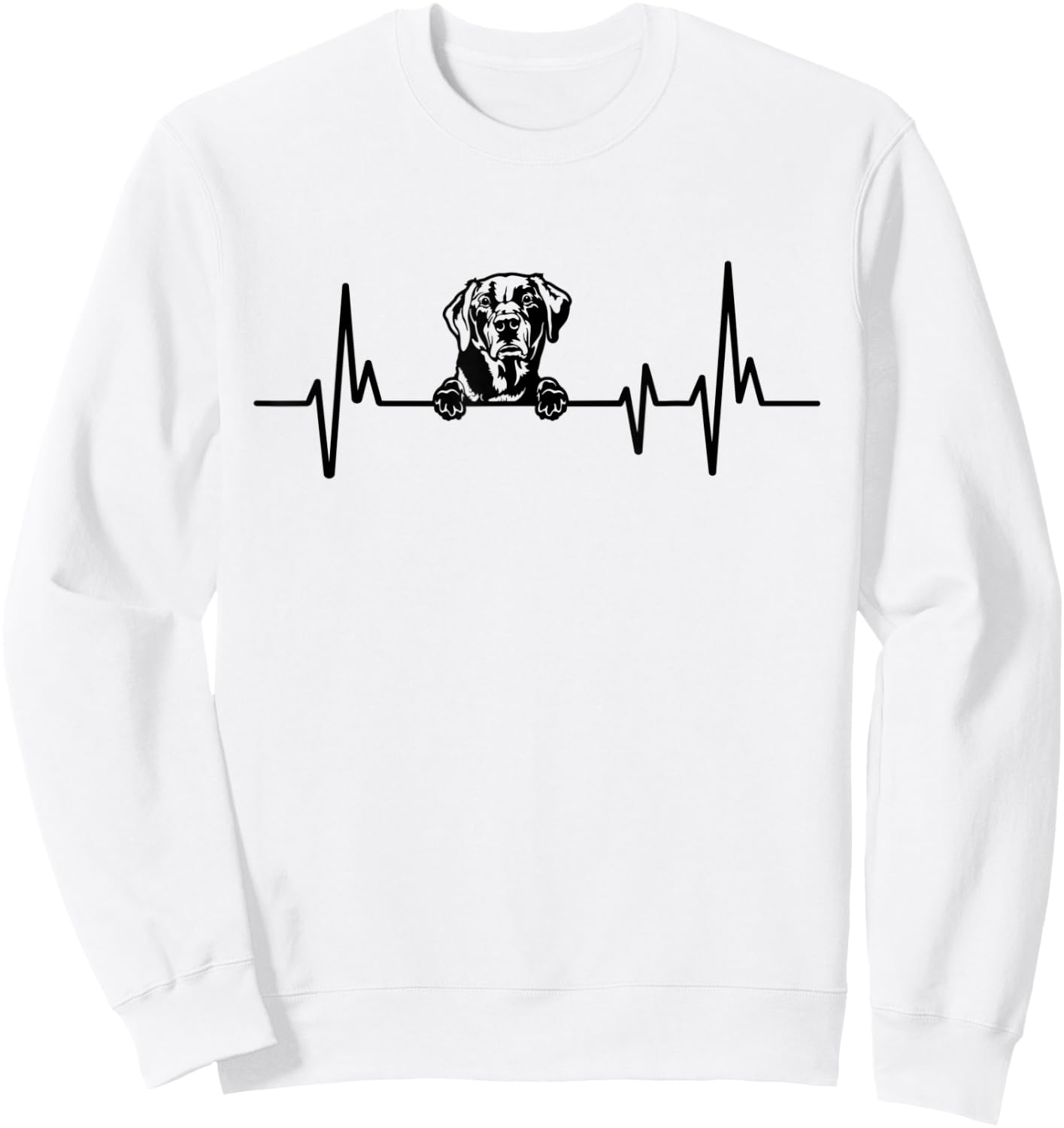 Heartbeat Dog Design Labrador Retriever Sweatshirt - Sweatshirt | White