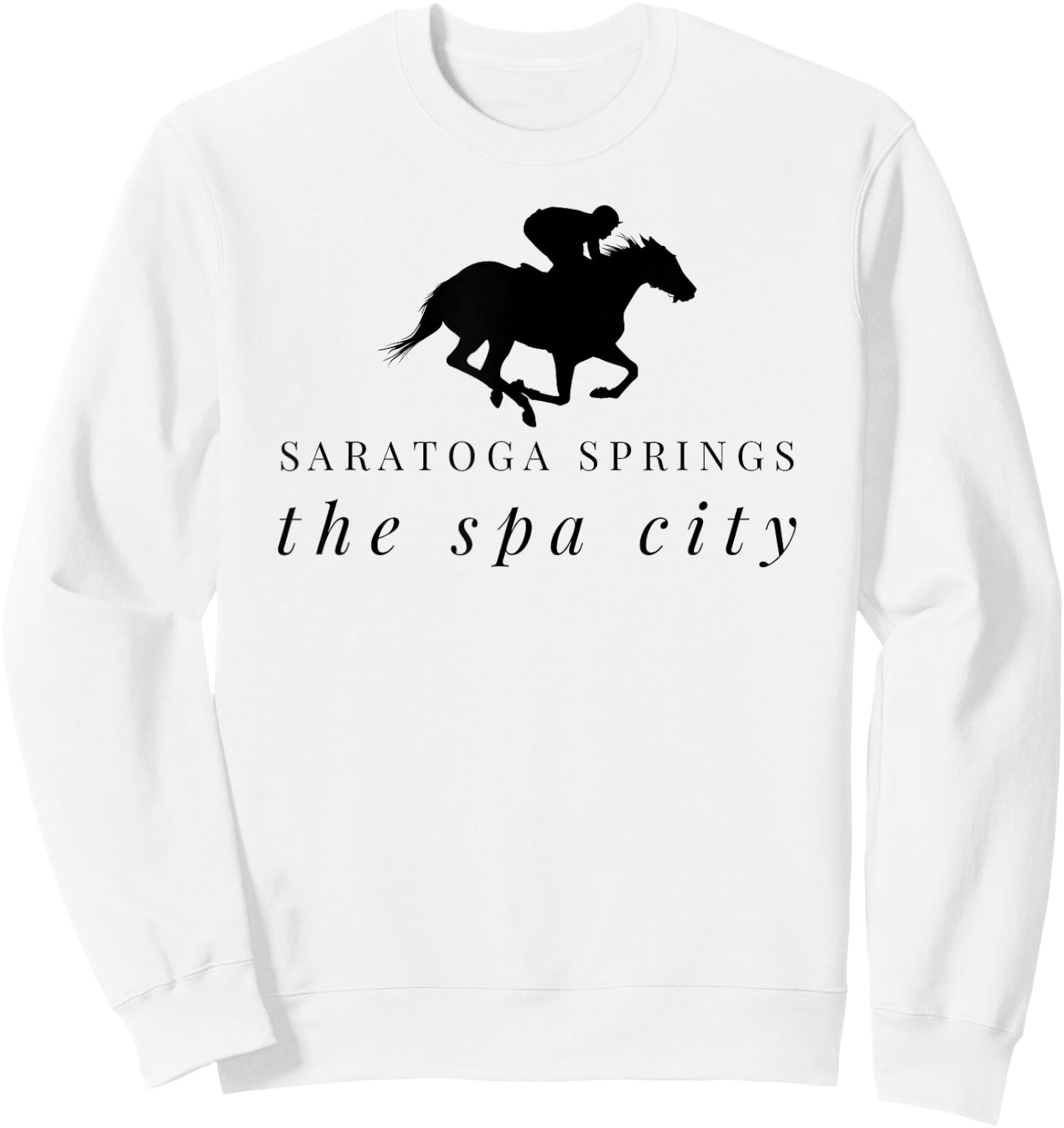 Saratoga Springs Upstate New York Horse Racing Sweatshirt - Sweatshirt | White