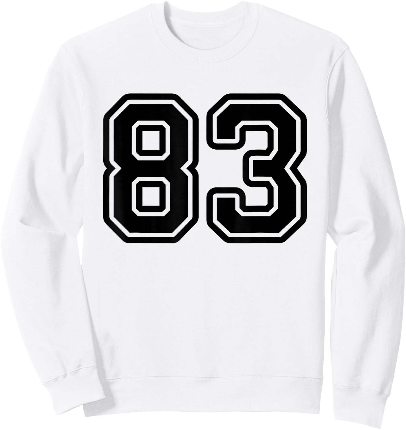 Number #83 Black Sports Team Varsity Number 83 Sweatshirt - Sweatshirt | White