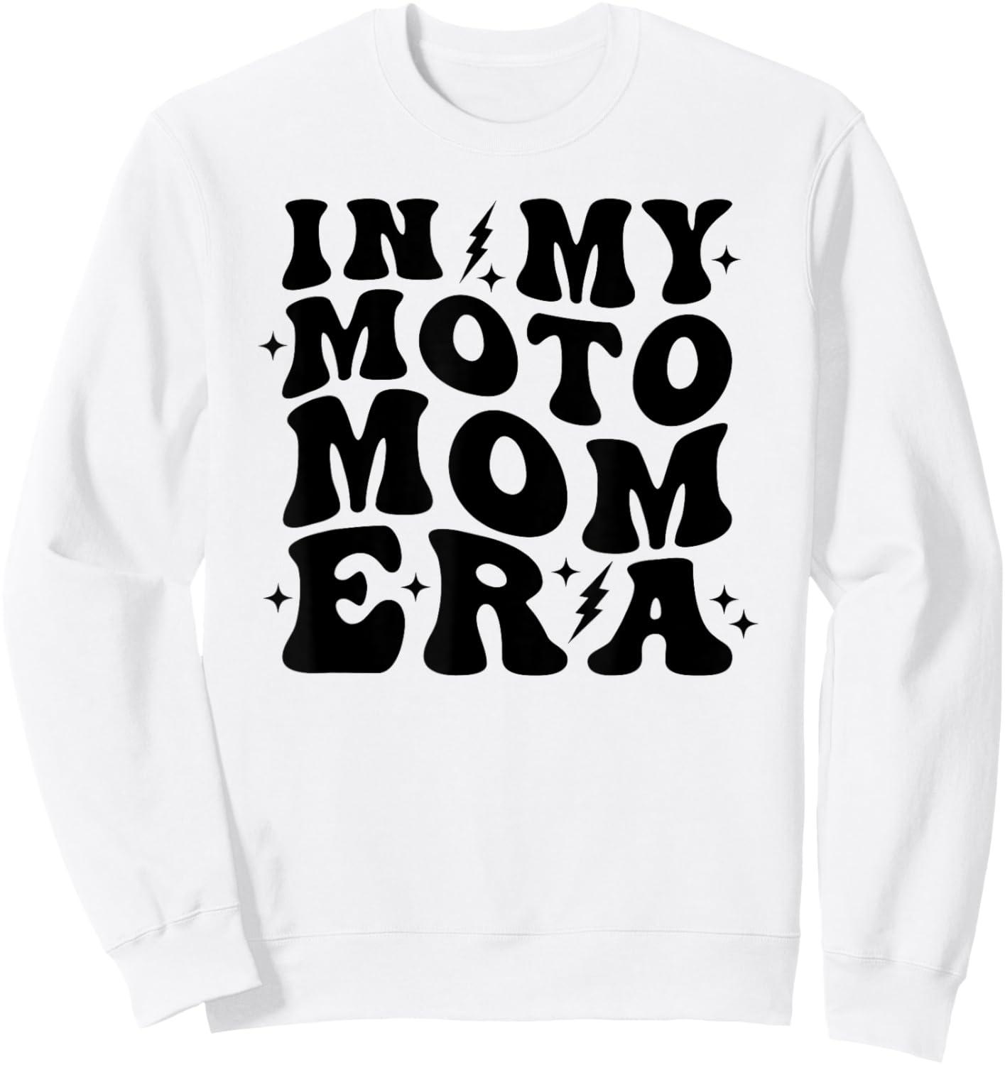 In My Moto Mom Era Retro Groovy Motocross Mom Sweatshirt - Sweatshirt | White
