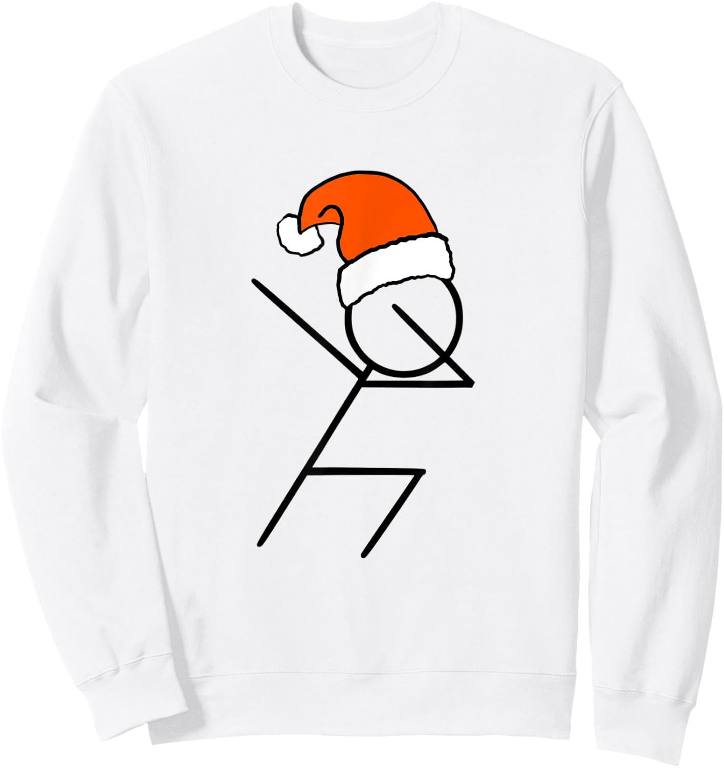 Dabbing Santa Funny Christmas Shirt Stick Figure Dab Dance Sweatshirt - Sweatshirt | White