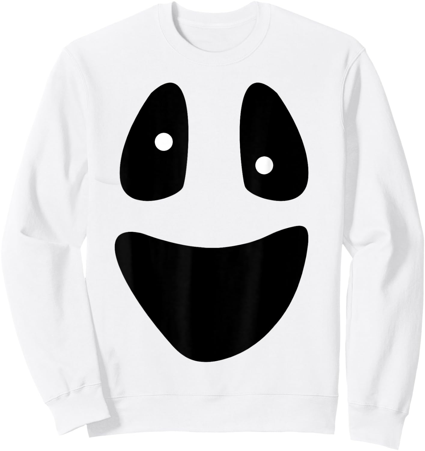 Ghost - Funny Scary Face Lazy Halloween Costume Sweatshirt - Sweatshirt | White