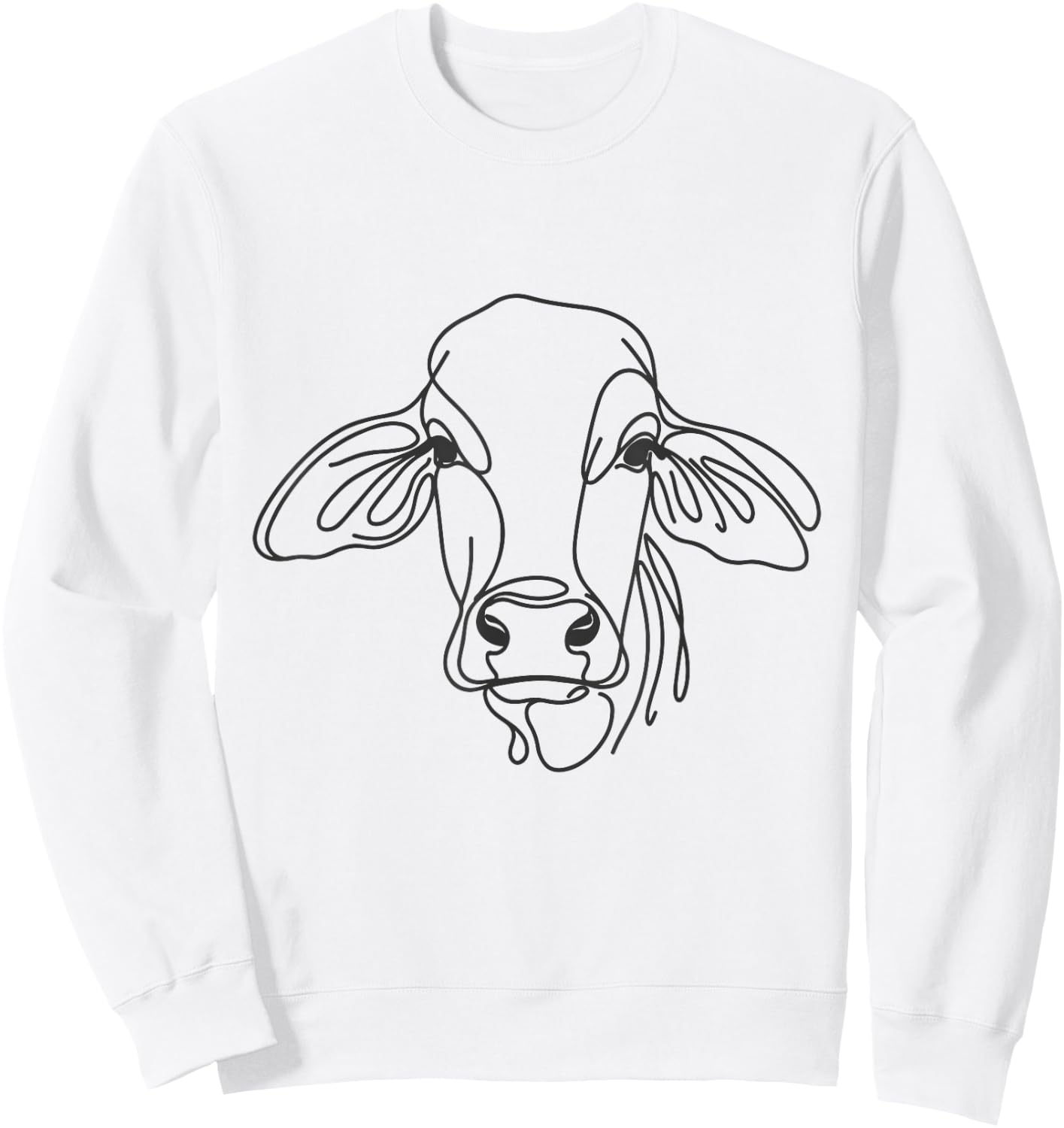 Line Art Dad Mom Cow - Brahman Sweatshirt - Sweatshirt | White