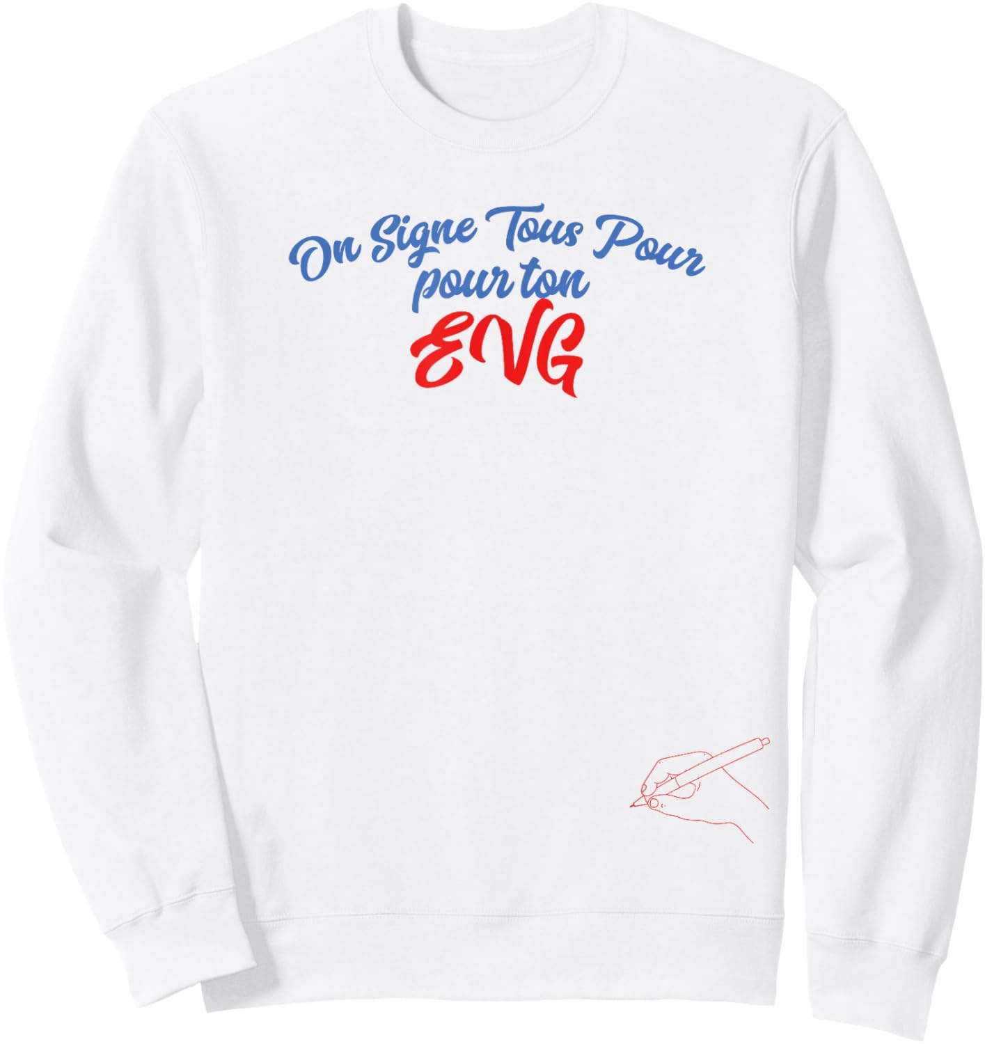 We all sign for your EVG guest book future groom gift , white, S Sweatshirt - Sweatshirt | White