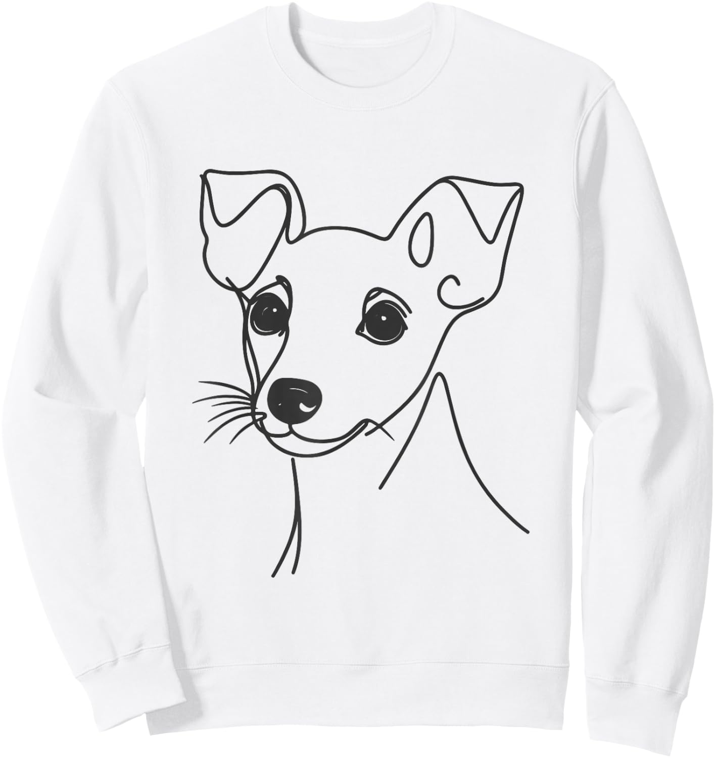 Line Art Dad Mom Dog - Rat Terrier Sweatshirt - Sweatshirt | White