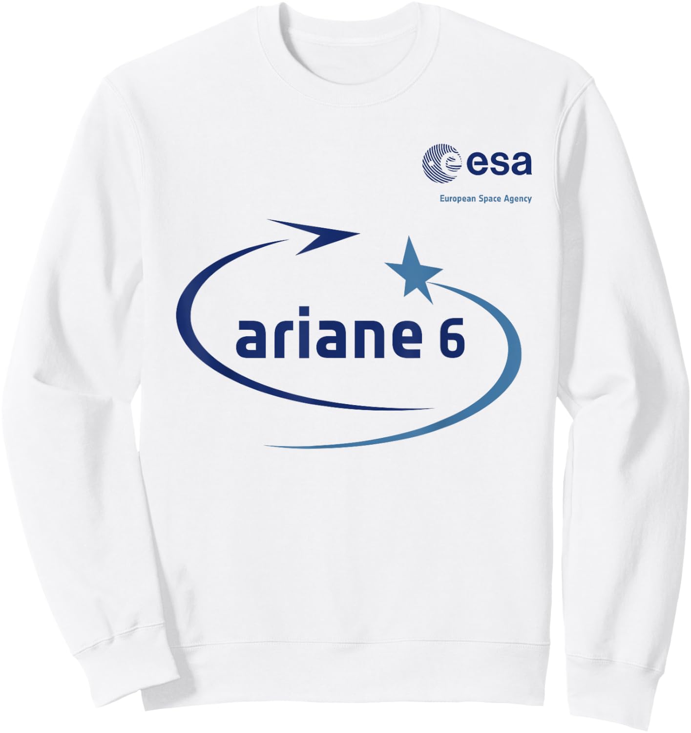 ESA European Space Agency Mission Ariane 6 Logo , white, S Sweatshirt - Sweatshirt | White