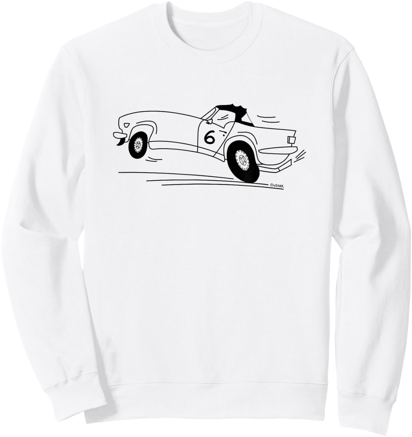 Cartoon Drawing Triumph TR6 British Car , Blue, S Sweatshirt - Sweatshirt | White