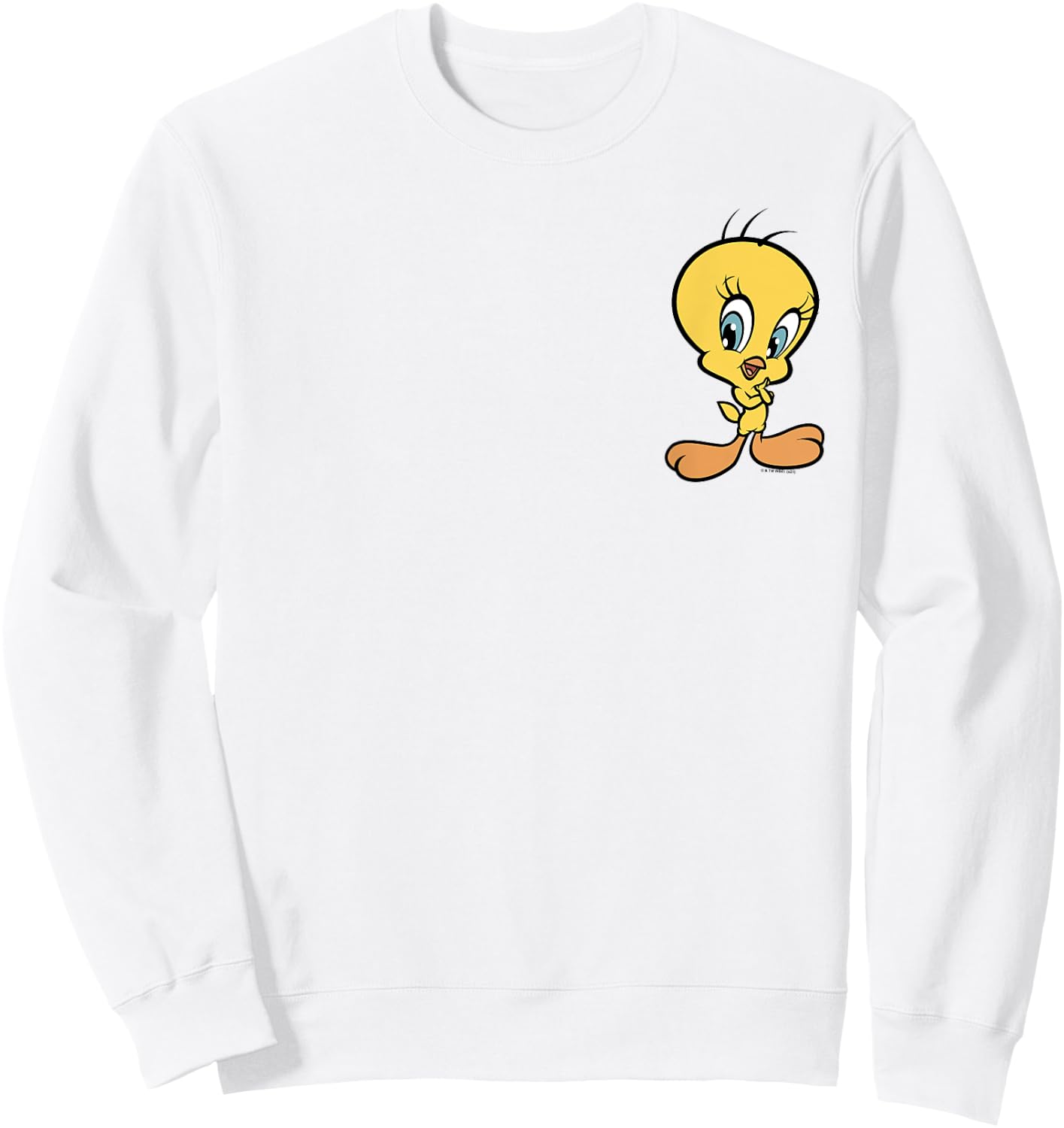 Looney Tunes Tweety Bird Simple Standing Pocket Sweatshirt - Sweatshirt | White