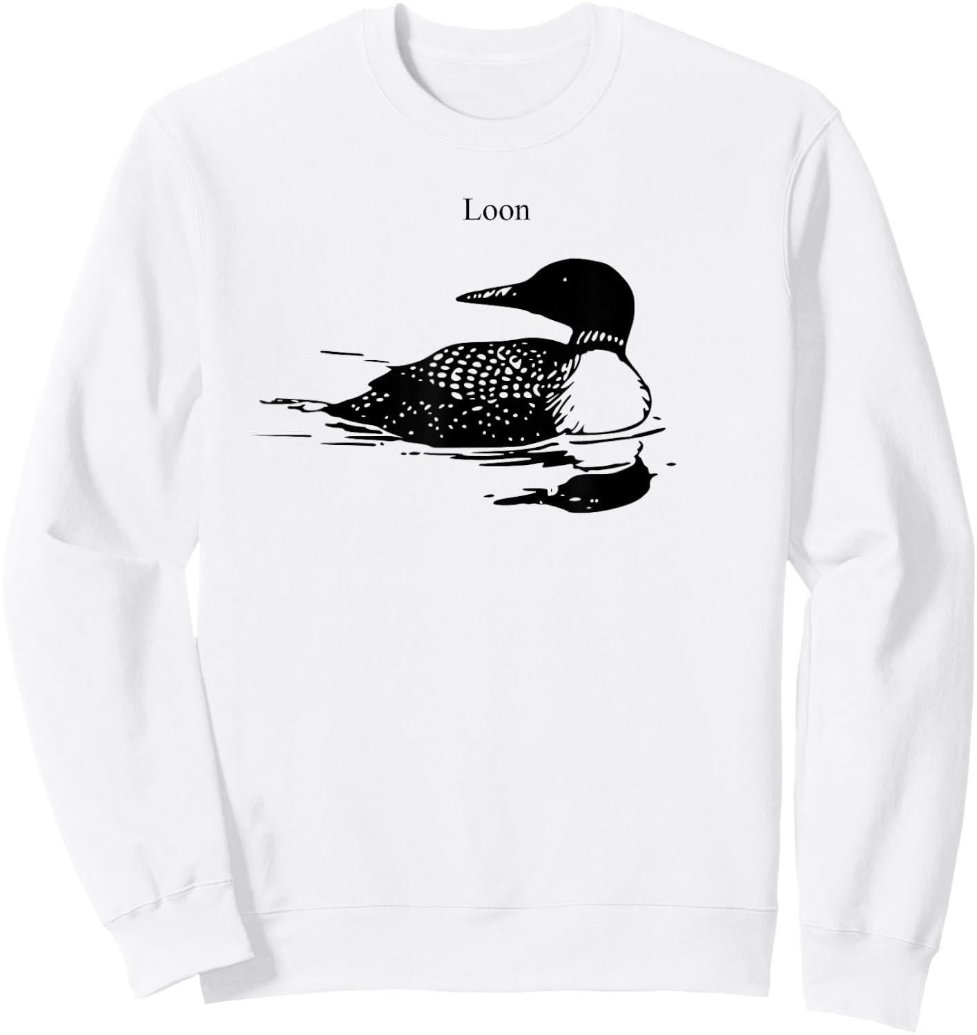 Northern Loon Bird Lover Art Illustration Sweatshirt - Sweatshirt | White