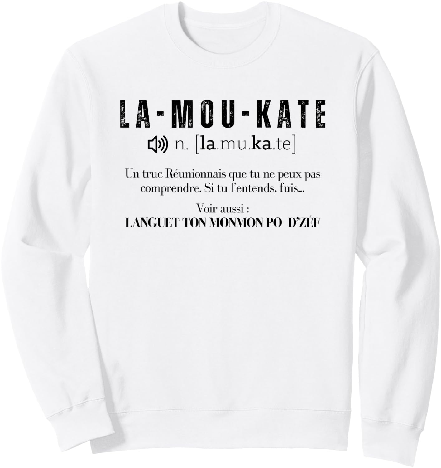 Funny The Mukate Lover Reunion Island 974 , white, S Sweatshirt - Sweatshirt | White