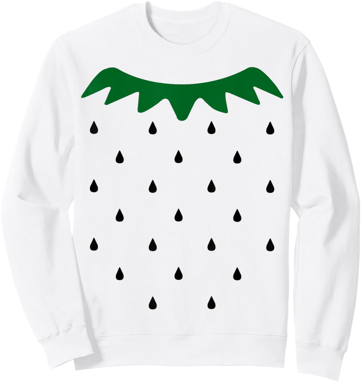 Strawberry Halloween Costume Simple Black Seeds Fruit Sweatshirt - Sweatshirt | White