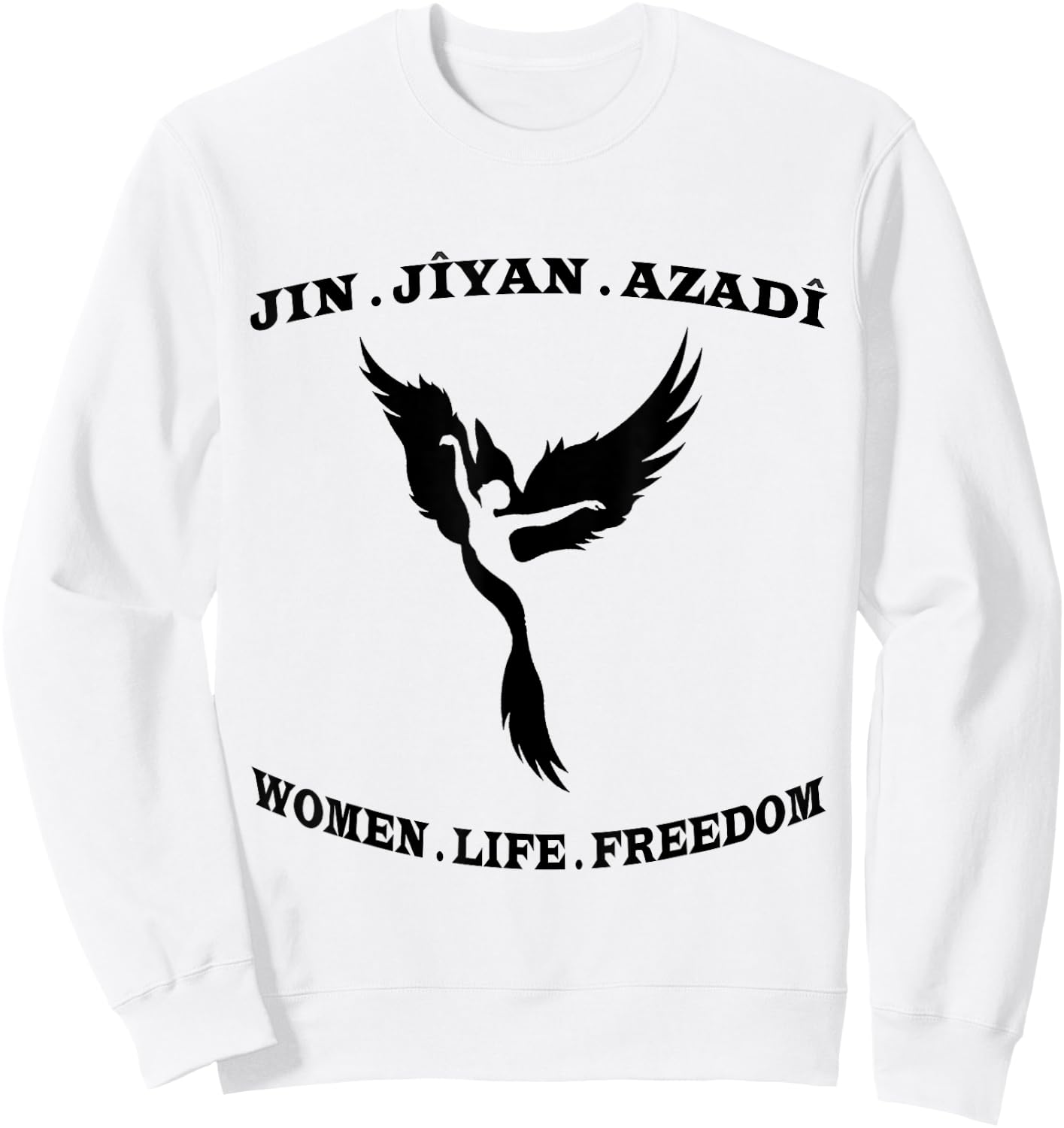 Jin Jiyan Azadi Women's Life Freedom , gray Sweatshirt - Sweatshirt | White