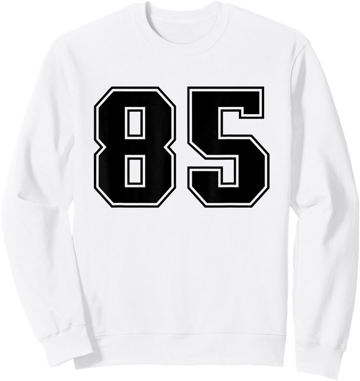 Number #85 Black Sports Fan Jersey Number Sweatshirt - Sweatshirt | White