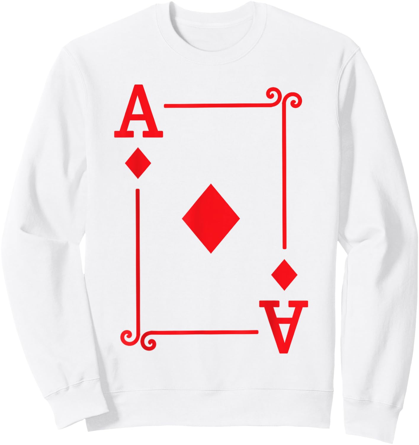 Playing Cards - Matching Diamonds Card Suits - Ace Card Sweatshirt - Sweatshirt | White