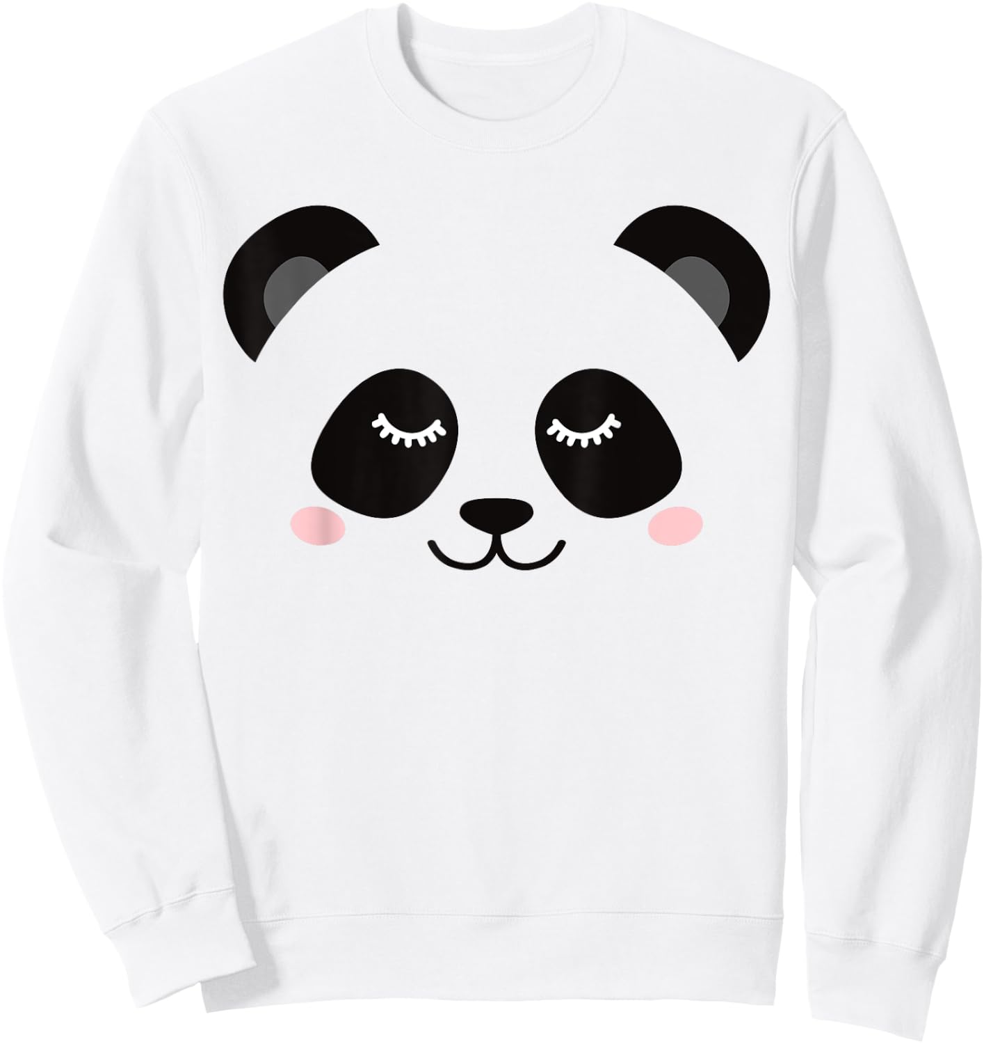 Sleepy Panda Face Sweatshirt - Sweatshirt | White