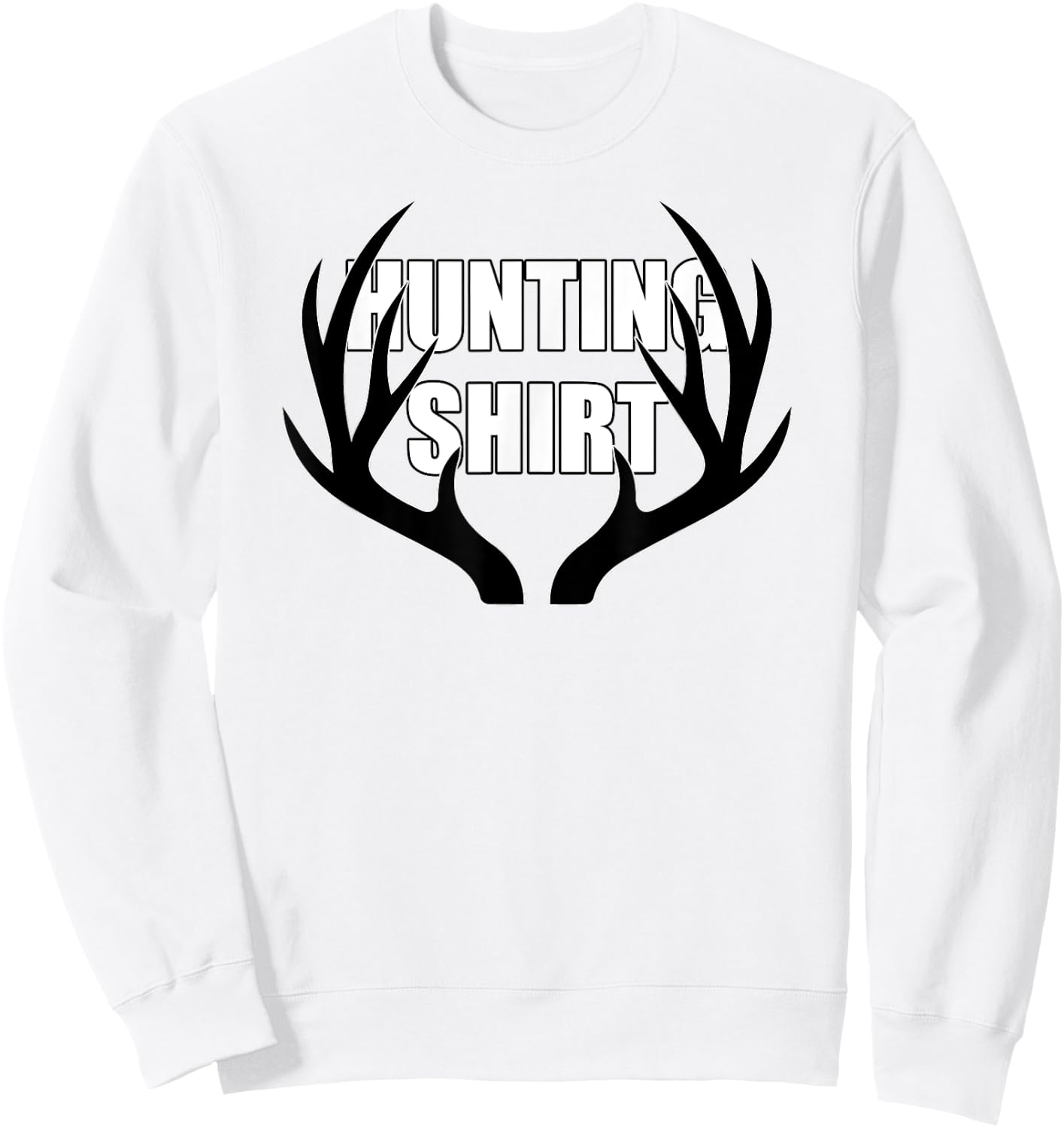 Deer Hunting Whitetail Buck Antlers Orange Sweatshirt - Sweatshirt | White