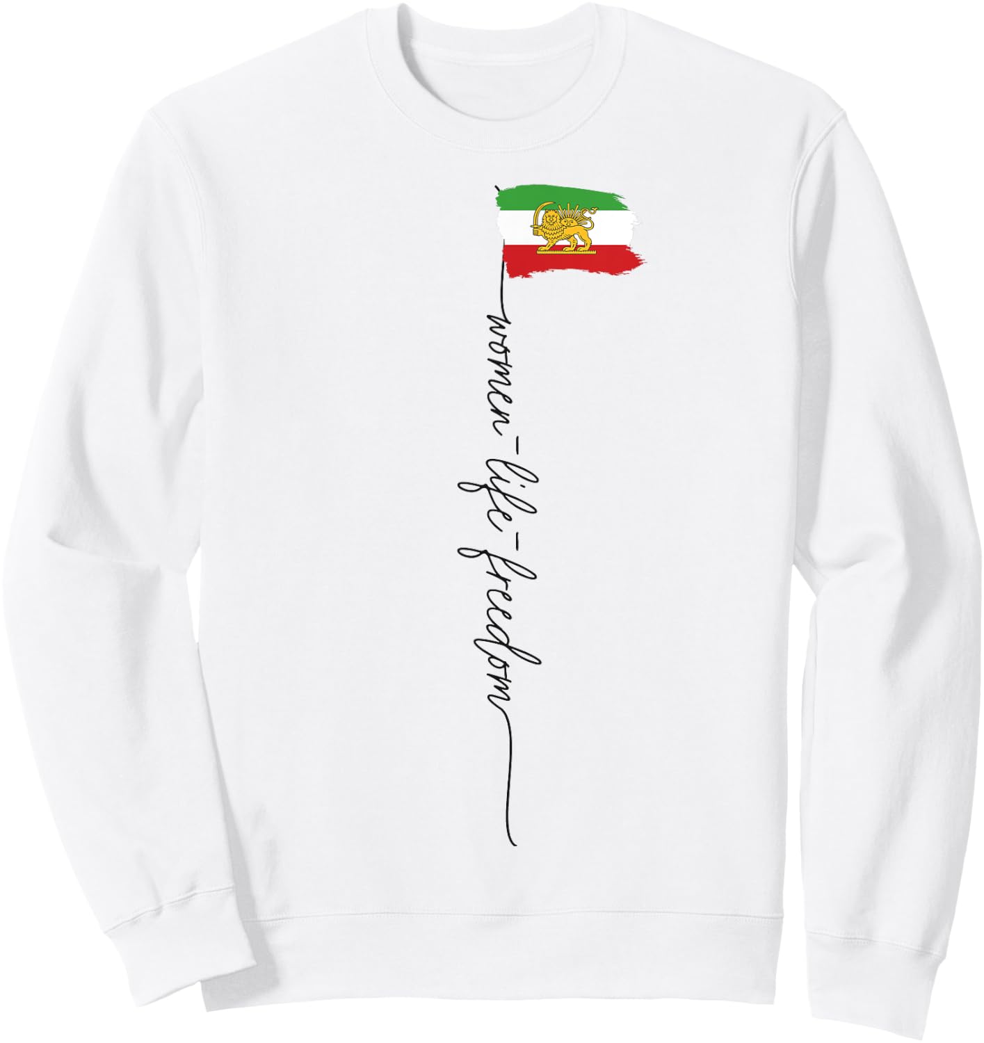 Iranische Löwen Sonne Flagge, iranische Flagge, Unterstützung Frauen des Iran Sweatshirt - Sweatshirt | White