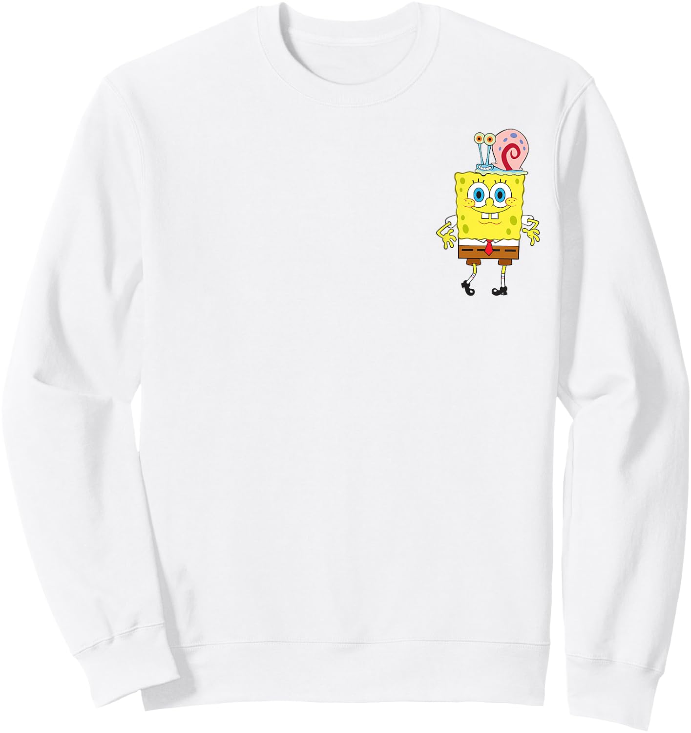 SpongeBob SquarePants & Gary The Snail Small Pocket Logo Sweatshirt - Sweatshirt | White