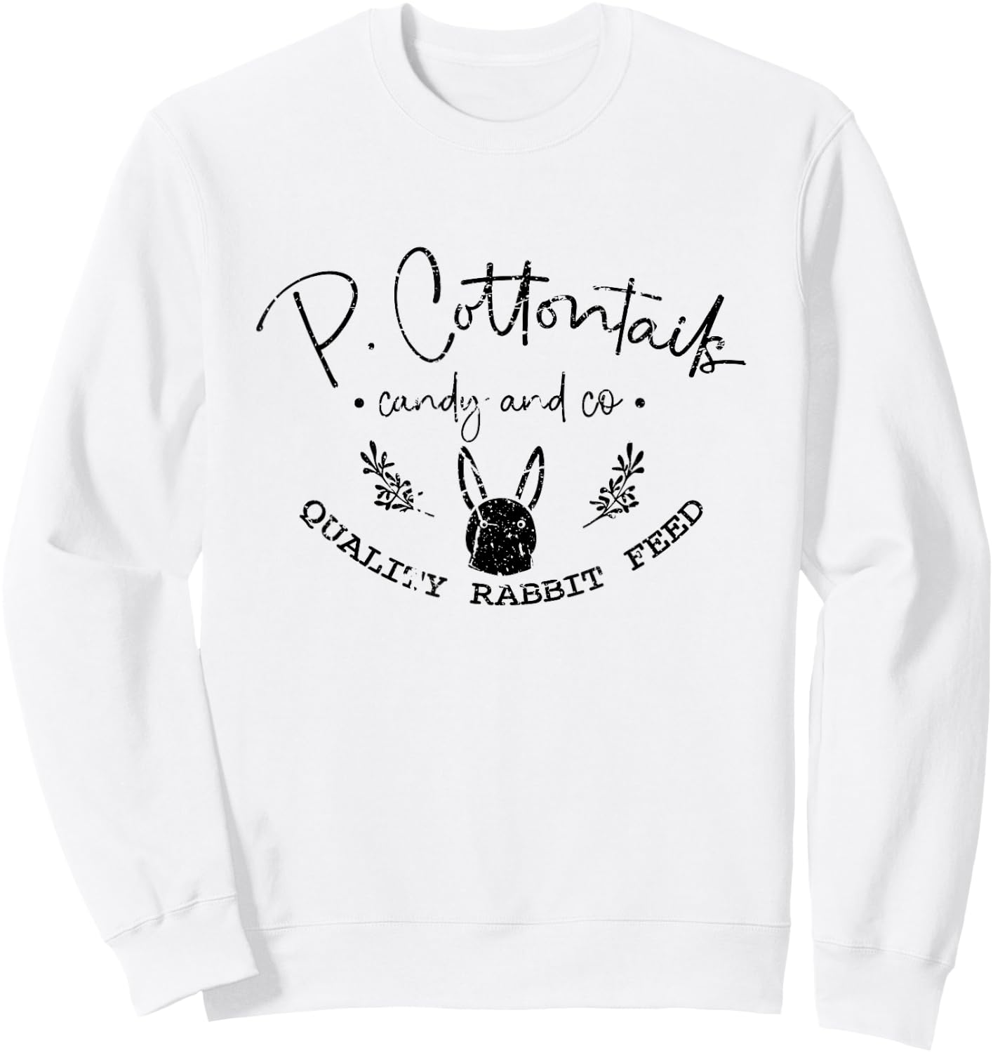 Cotton Tail Candy and Co. Vintage Funny Springtime Easter Sweatshirt - Sweatshirt | White