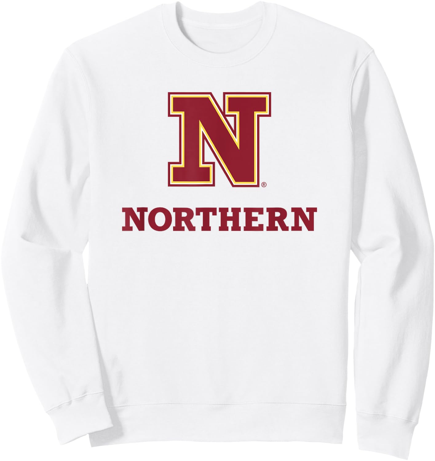 Northern State University Wolves Stacked N Logo Sweatshirt - Sweatshirt | White