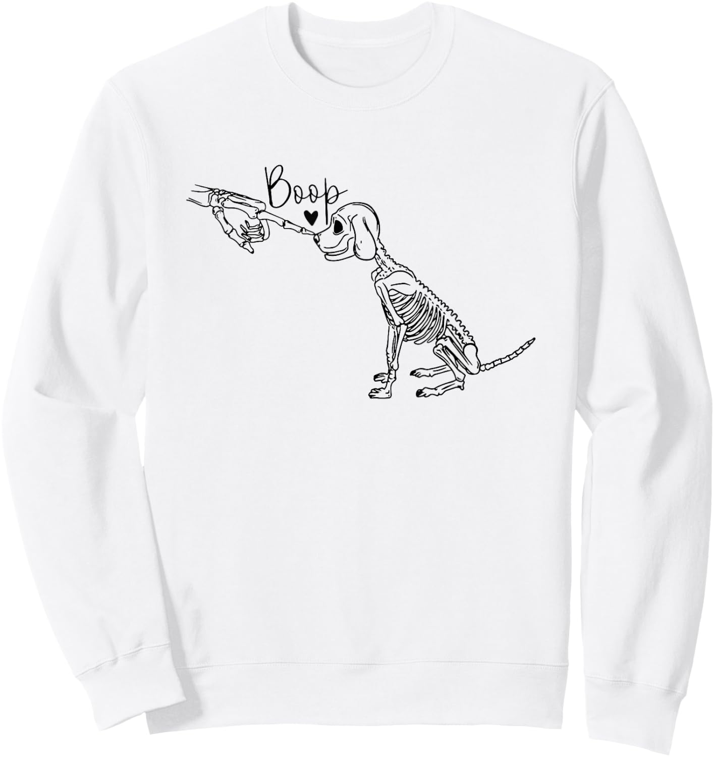 dog skeleton boop Men Women Sweatshirt - Sweatshirt | White