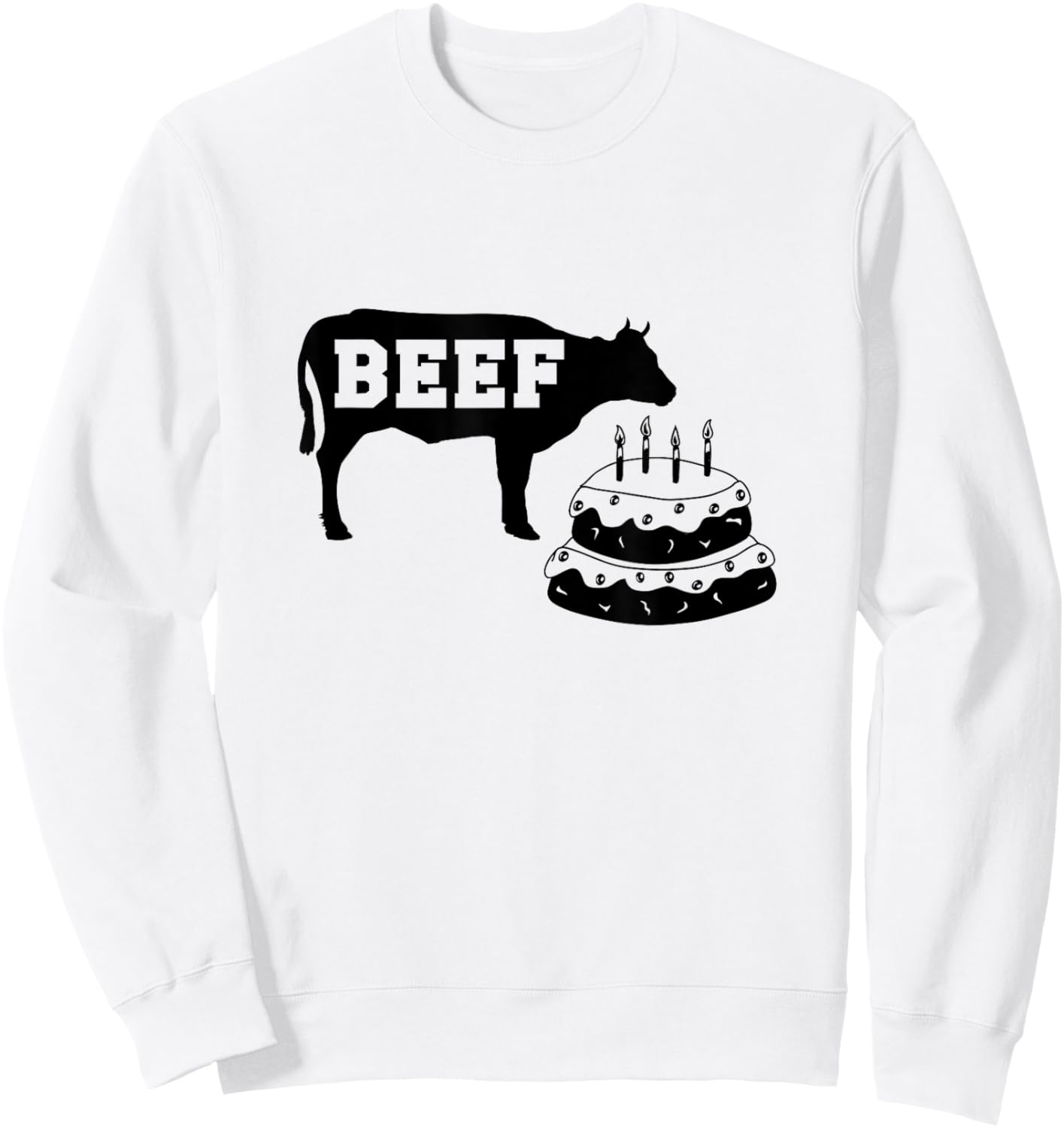 Beef Cake funny saying gym workout weightlifting Sweatshirt - Sweatshirt | White