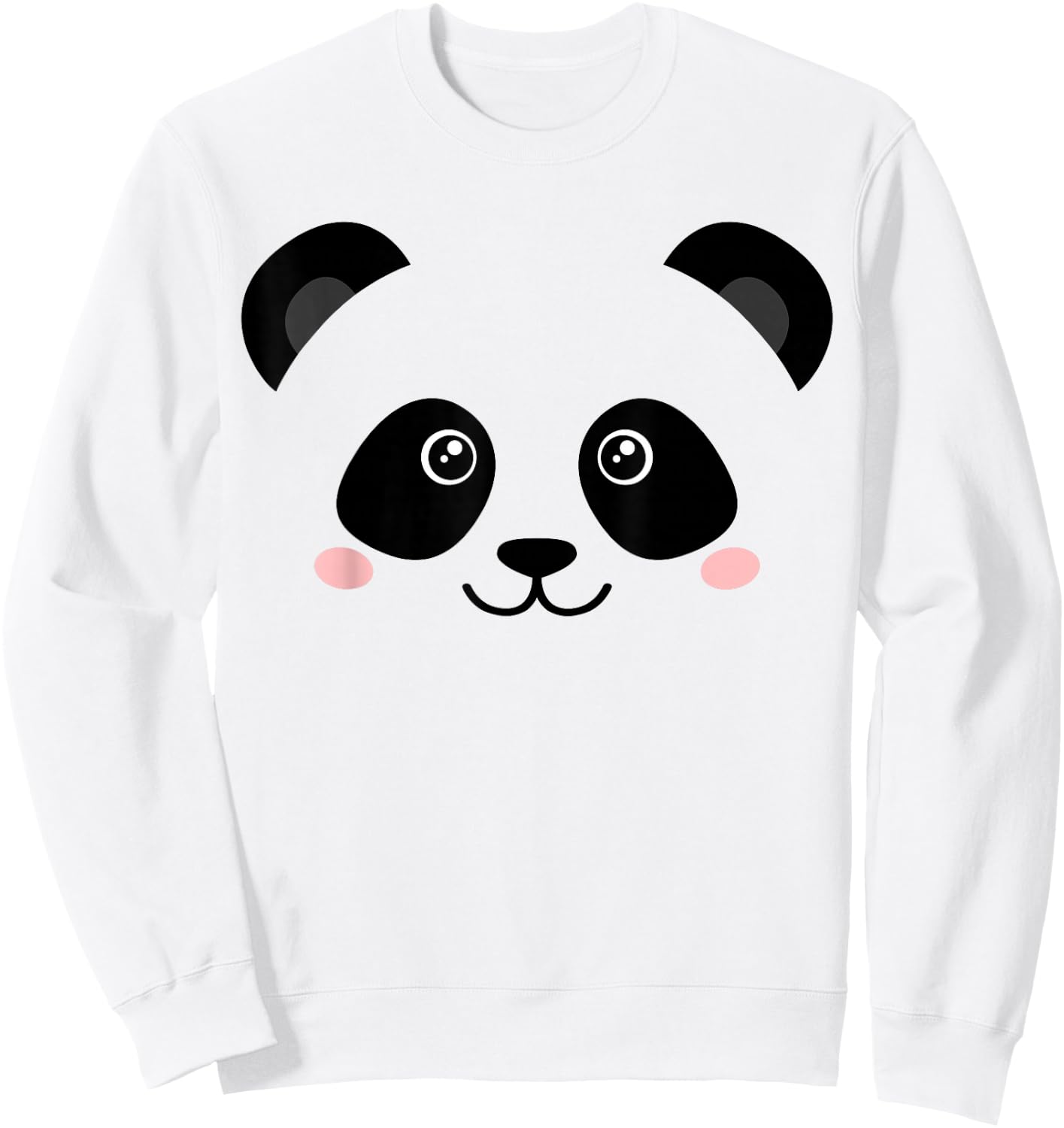 Cute Panda Face , White Sweatshirt - Sweatshirt | White