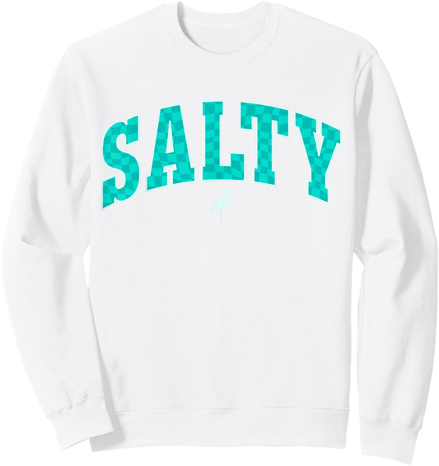 Salty Ocean Flamingo Life Coastal Summer Beach Girl Trendy Sweatshirt - Sweatshirt | White
