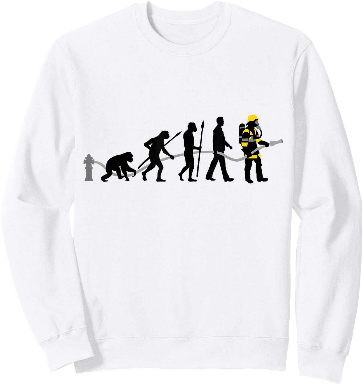 Feuerwehr Feuerwehrmann Evolution Cool Vintage Retro Sweatshirt - Sweatshirt | White