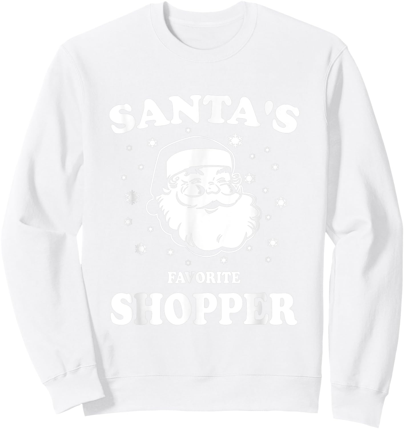 Retro Christmas Santas Favorite Shopper Santa Sweatshirt - Sweatshirt | White