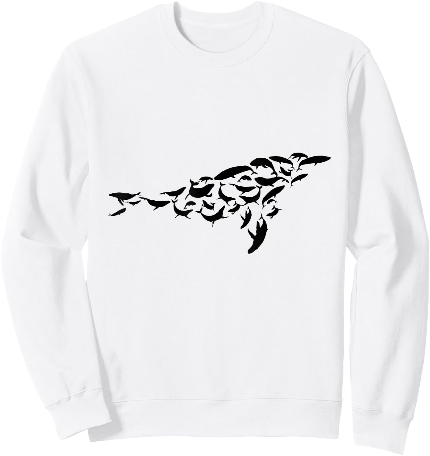 Whale Swarm Whale Shape Ocean Sea Marine Biologist Sweatshirt - Sweatshirt | White