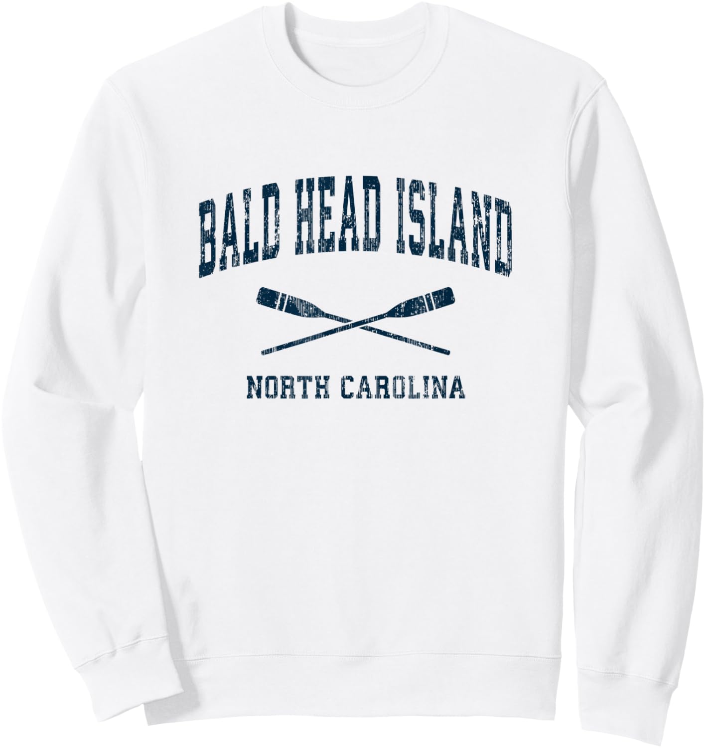 Bald Head Island North Carolina Vintage Nautical Paddles Spo Sweatshirt - Sweatshirt | White