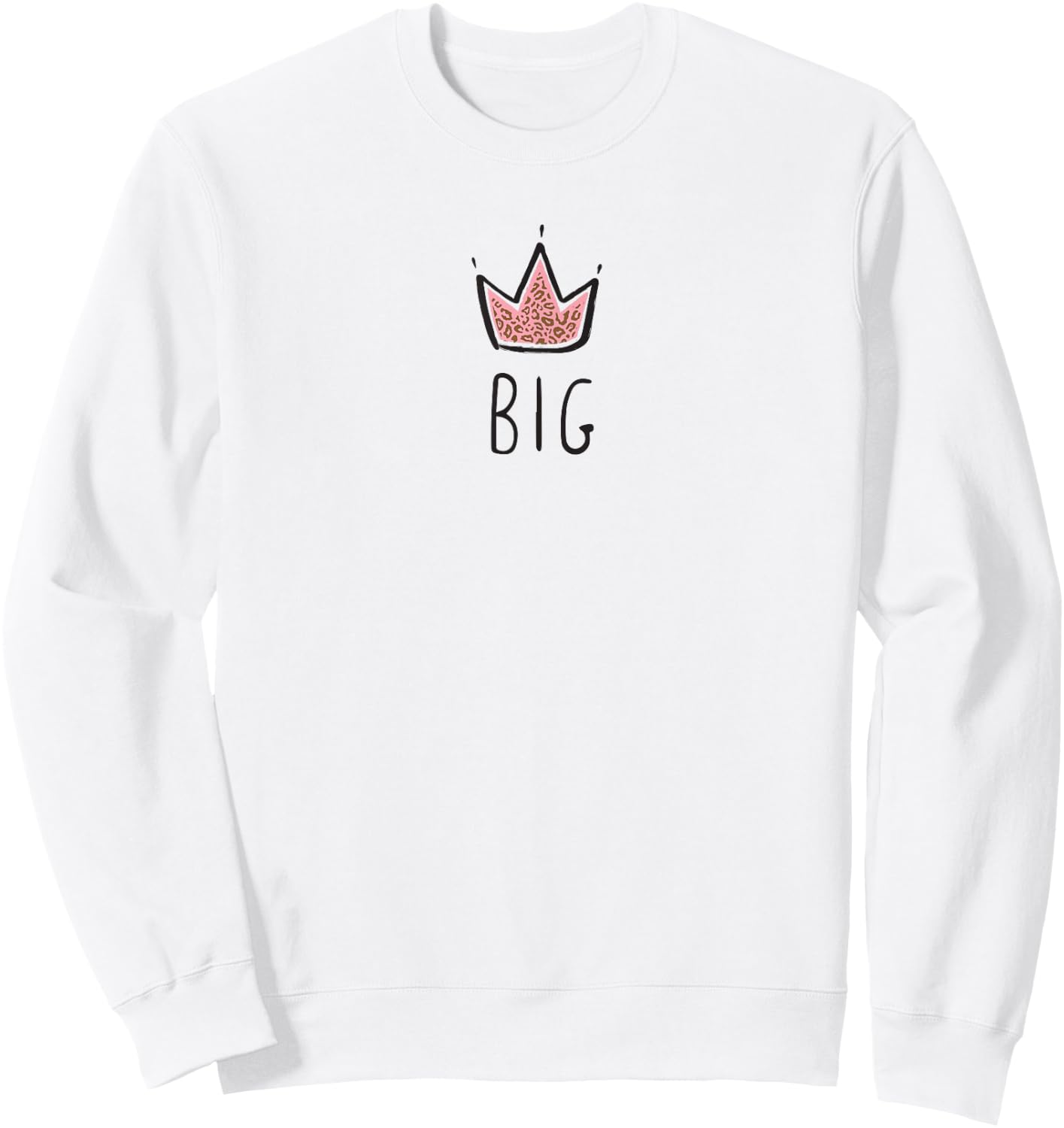 Crown Princess Leopard Little / G Big Sorority Reveal Sweatshirt - Sweatshirt | White