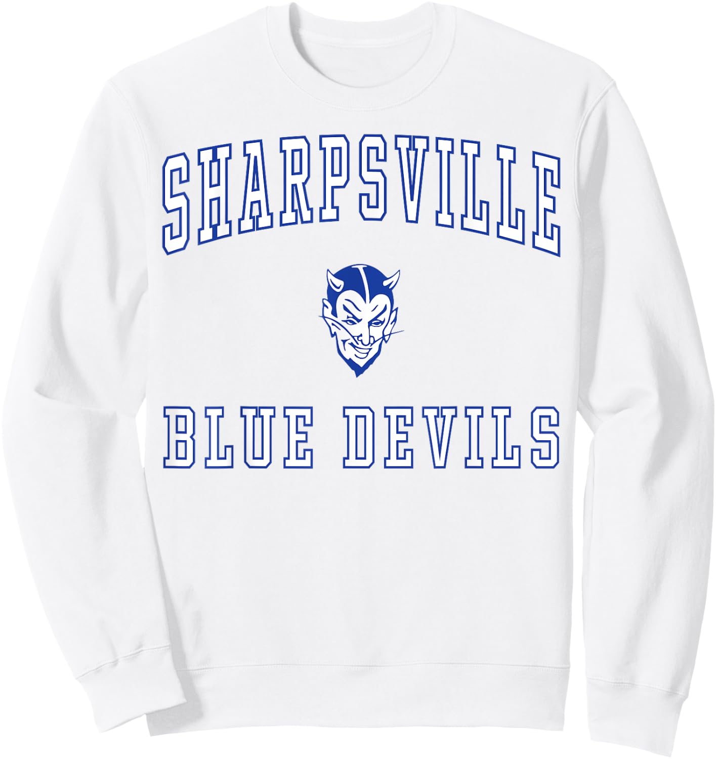 Sharpsville High School Blue Devils Sweatshirt - Sweatshirt | White