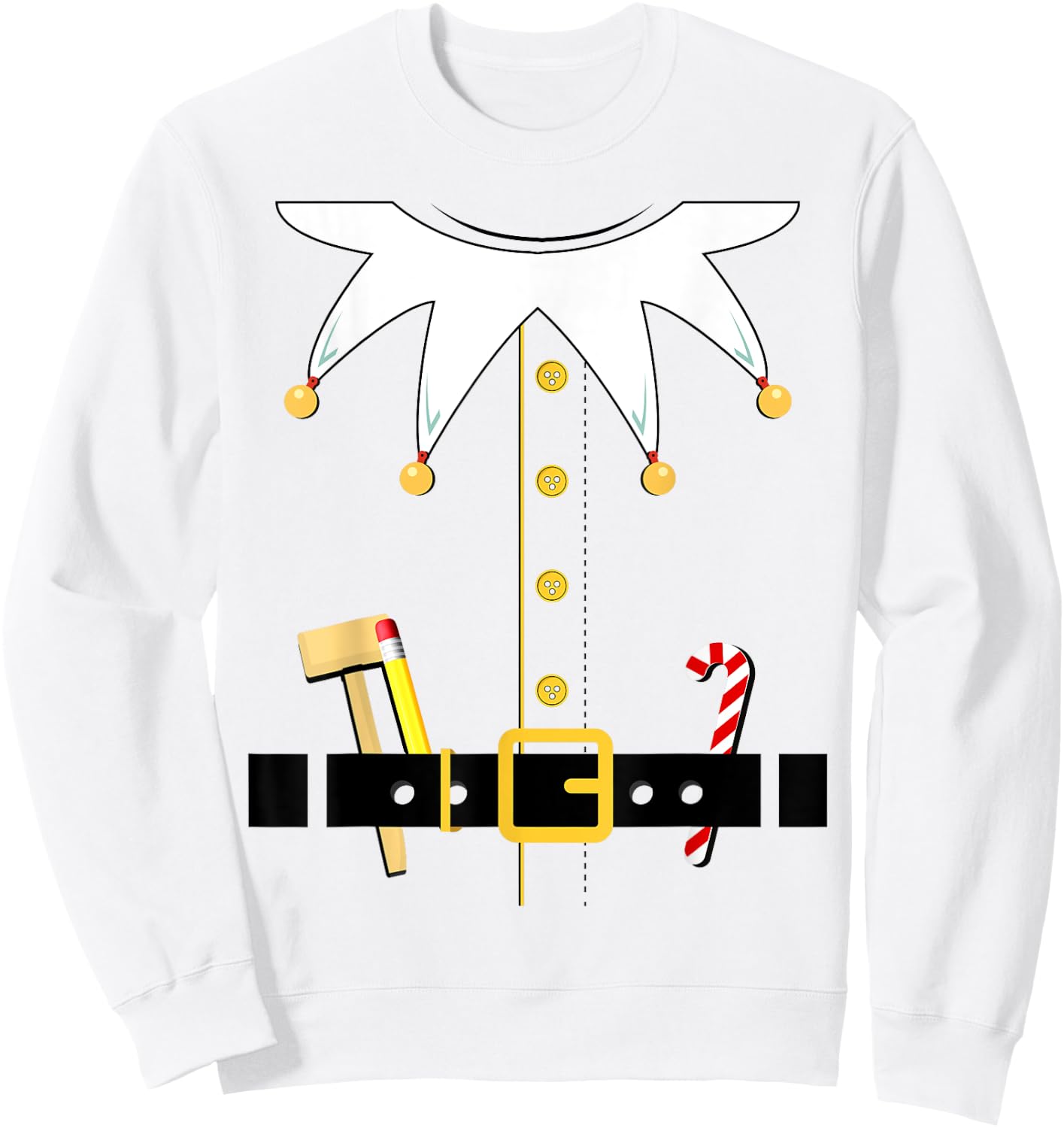 Elf Costume , Women, Boys, Girls, Kids, Youth Sweatshirt - Sweatshirt | White