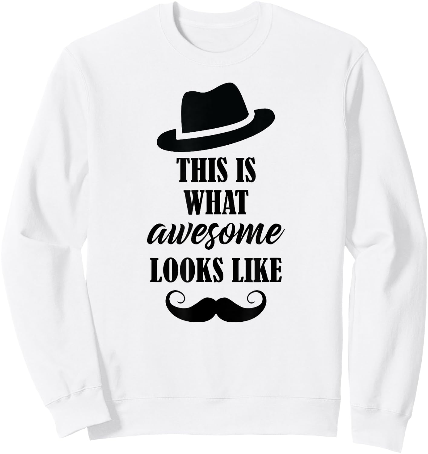 Funny Mustache Shirt Men Handlebar Mustache T Shirt Husband Sweatshirt - Sweatshirt | White