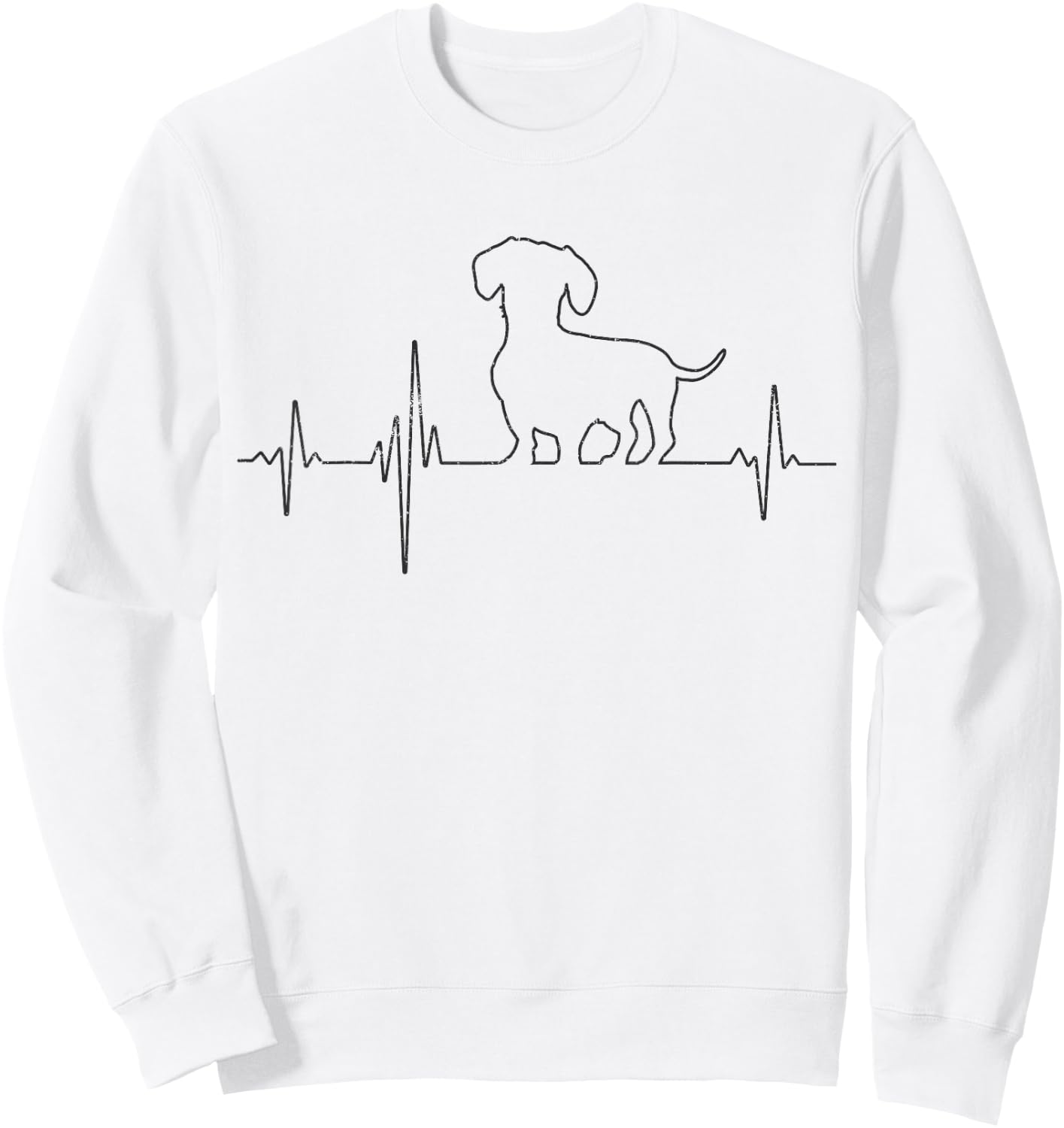 EKG Heartbeat Dachshund Dachshund for Dog Owners , White Sweatshirt - Sweatshirt | White