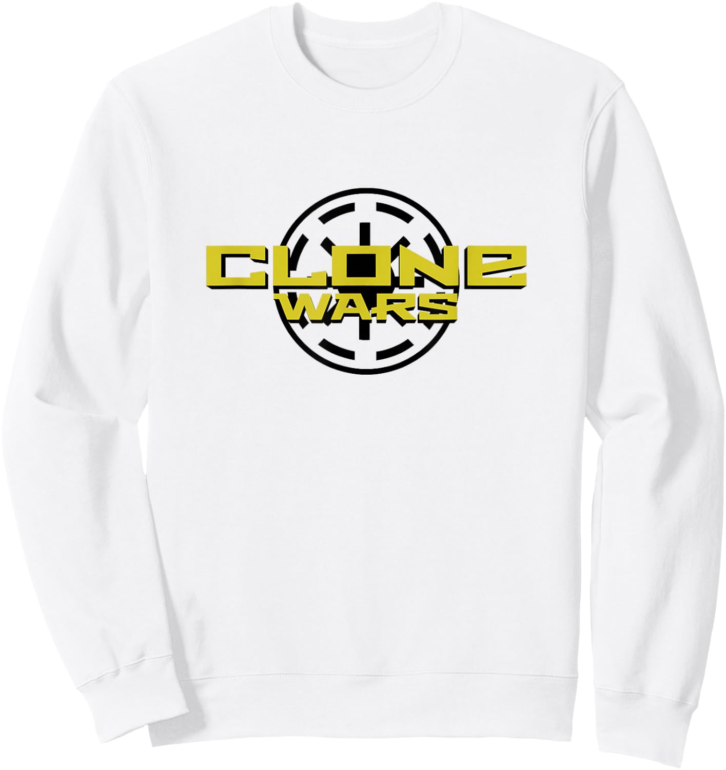 Star Wars: The Clone Wars Galactic Republic Emblem Text Logo Sweatshirt - Sweatshirt | White