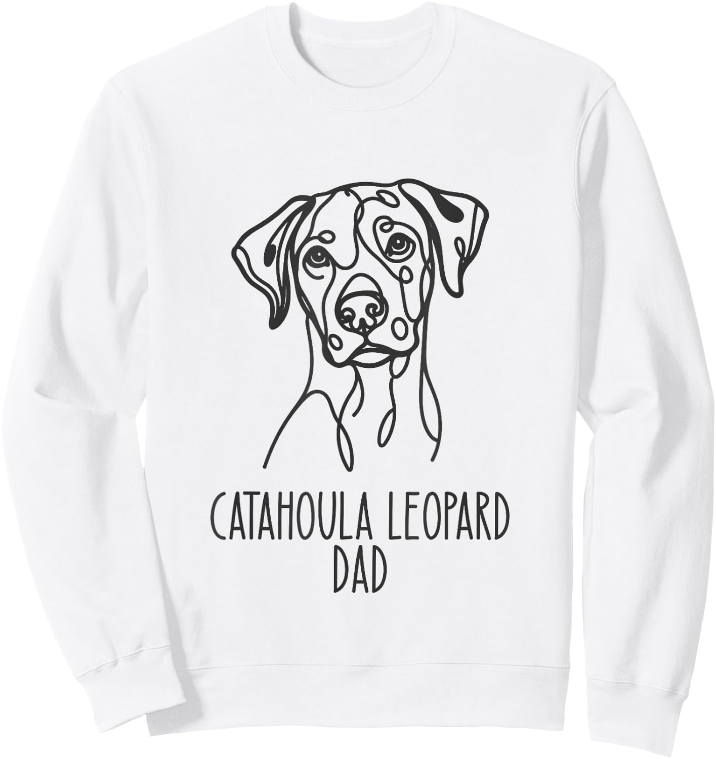 Line Art Best Dog Dad Men - Catahoula Leopard Sweatshirt - Sweatshirt | White