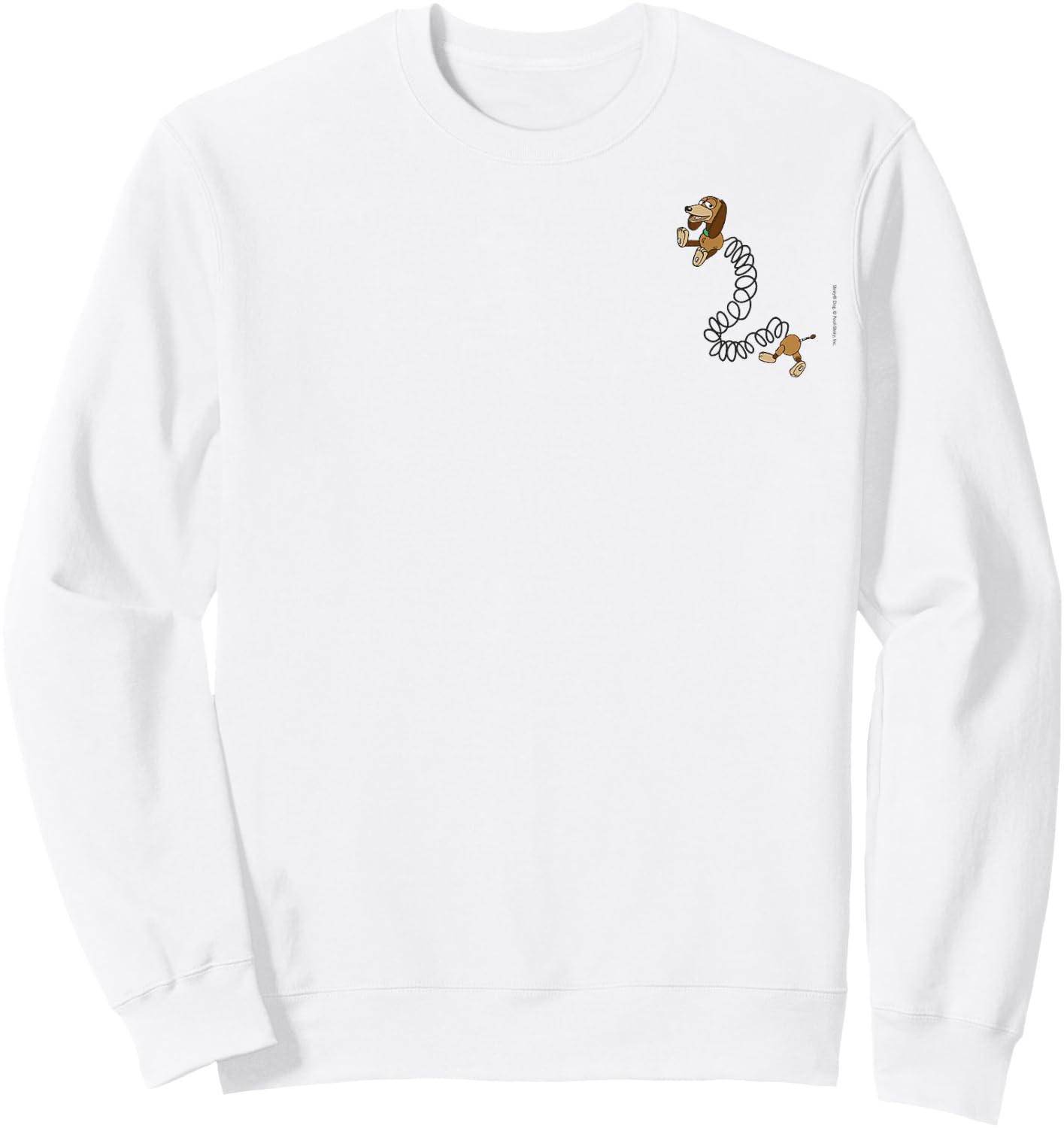 Disney Pixar Toy Story Cute Slinky Dog Small Faux Pocket Sweatshirt - Sweatshirt | White