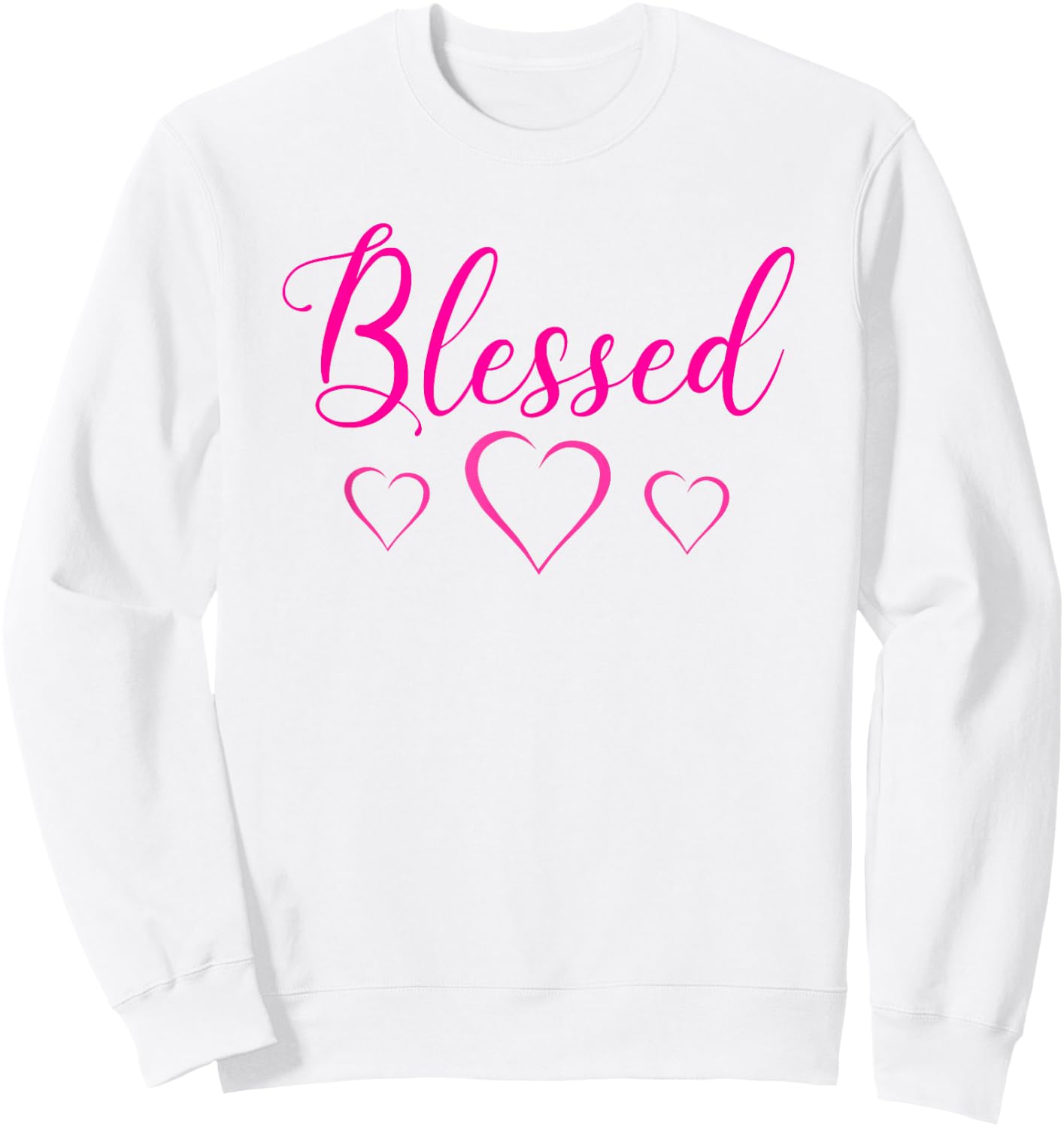 Blessed Heart Cute Sayings Top Sweatshirt - Sweatshirt | White