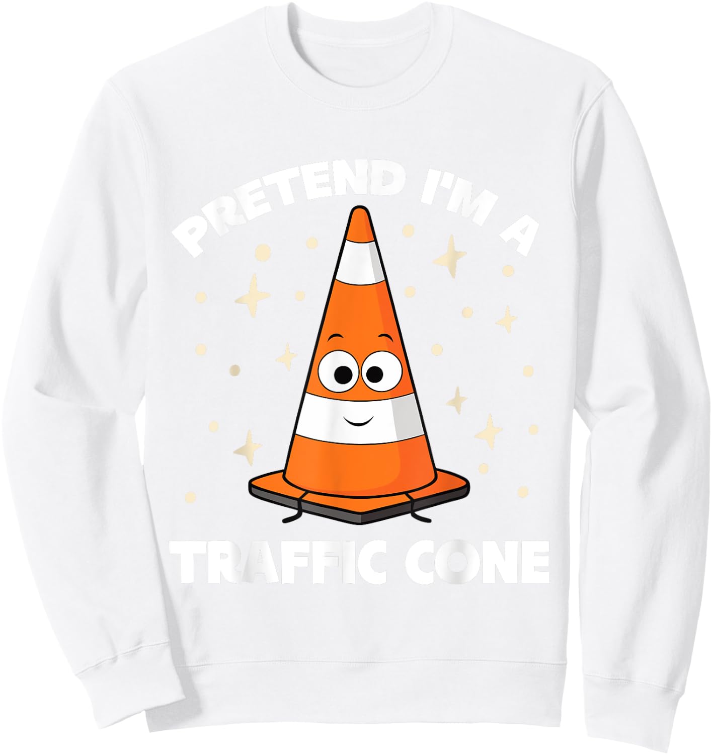Safety Road Cone Lazy Halloween Pretend I'm A Traffic Cone Sweatshirt - Sweatshirt | White