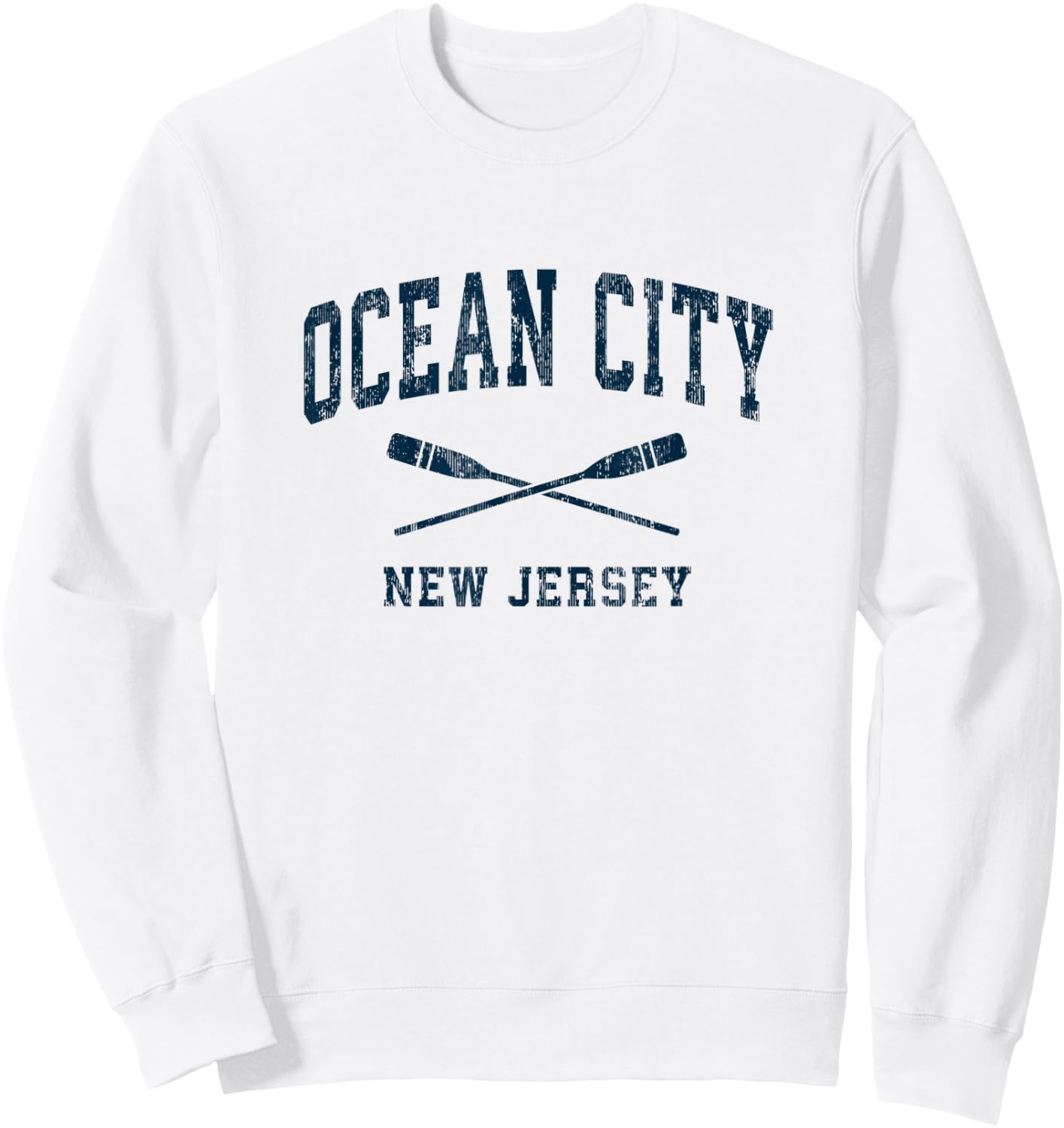Ocean City New Jersey Vintage Nautical Paddles Sports Oars Sweatshirt - Sweatshirt | White