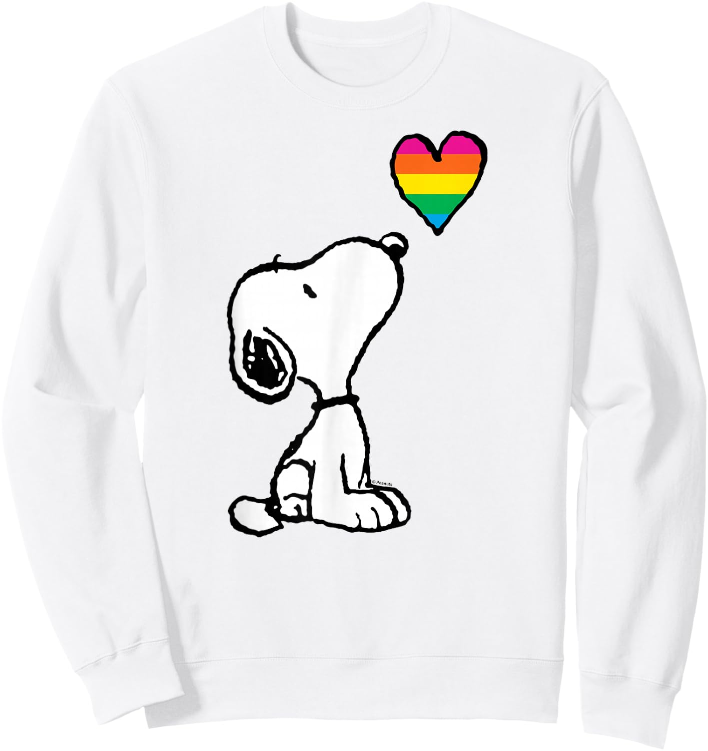 Peanuts Snoopy Rainbow Heart , blue Sweatshirt - Sweatshirt | White