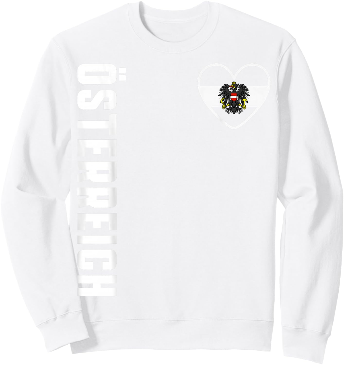 Österreich Flagge Adler Fan Austria Wappen Patriotisches Sweatshirt - Sweatshirt | White
