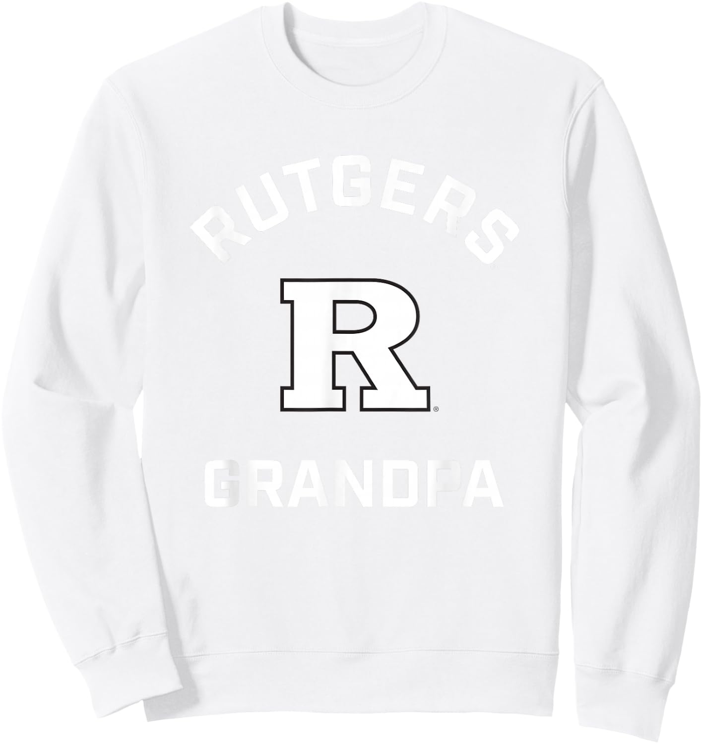 Rutgers University Scarlet Knights Arched Grandpa Sweatshirt - Sweatshirt | White